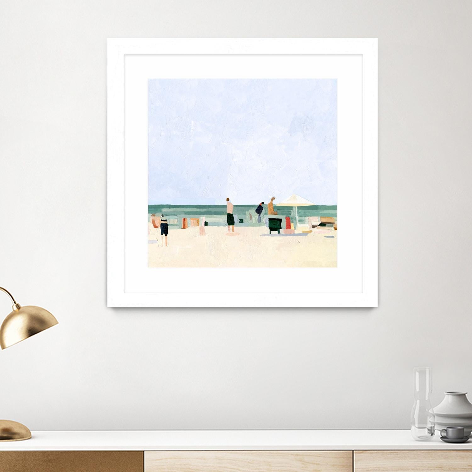 Family Vacation I by Emma Scarvey on GIANT ART - pink coastal & tropical abstract