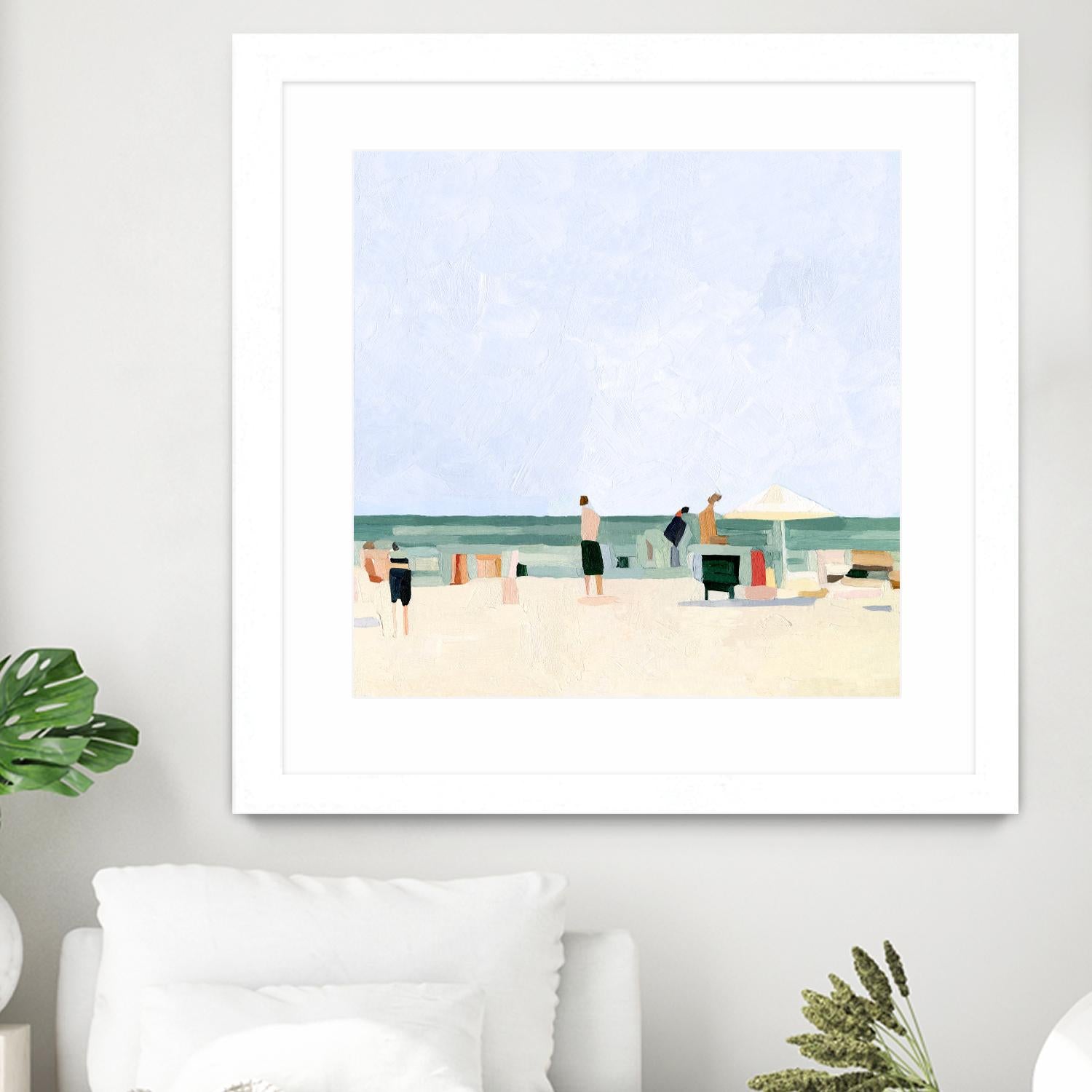 Family Vacation I by Emma Scarvey on GIANT ART - pink coastal & tropical abstract