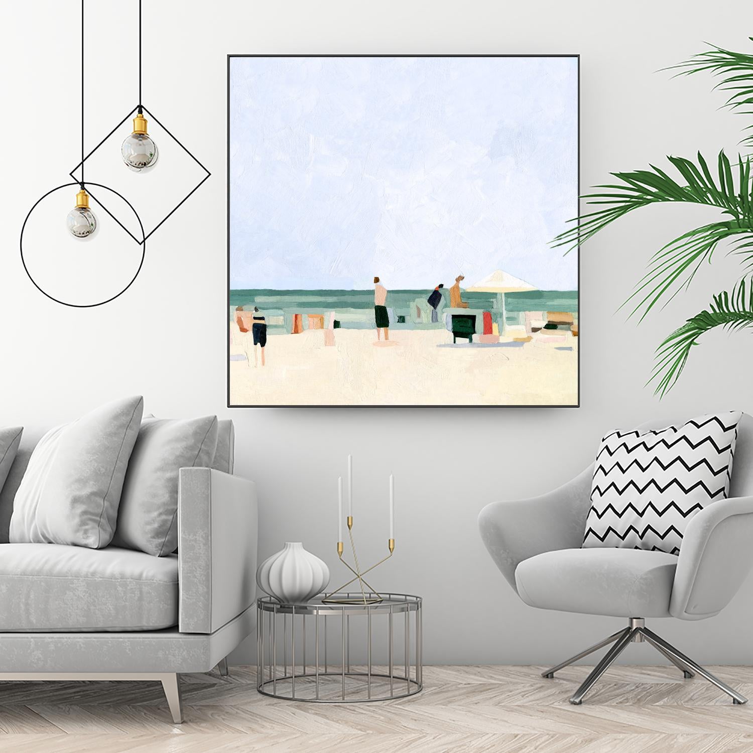 Family Vacation I by Emma Scarvey on GIANT ART - pink coastal & tropical abstract