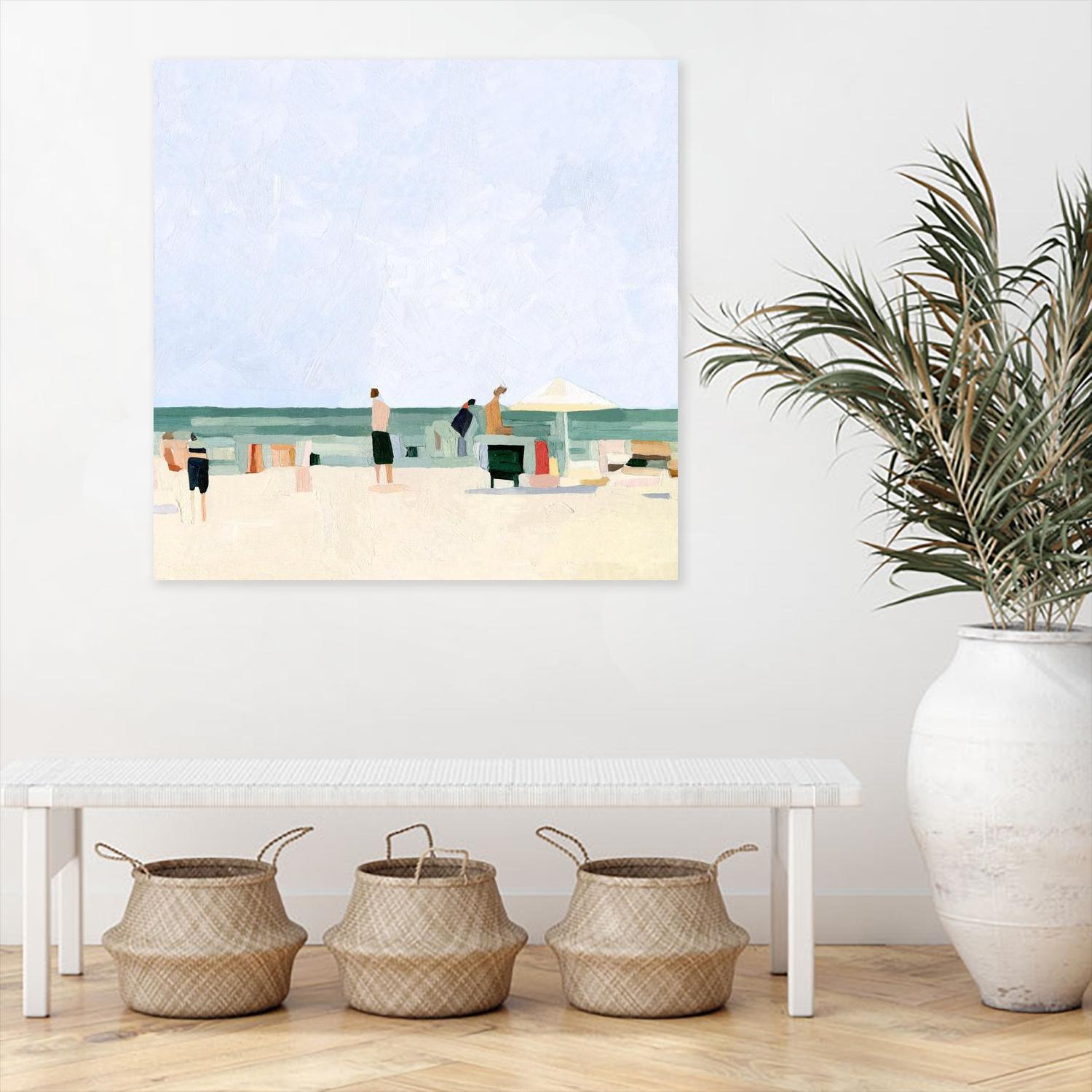 Family Vacation I by Emma Scarvey on GIANT ART - pink coastal & tropical abstract