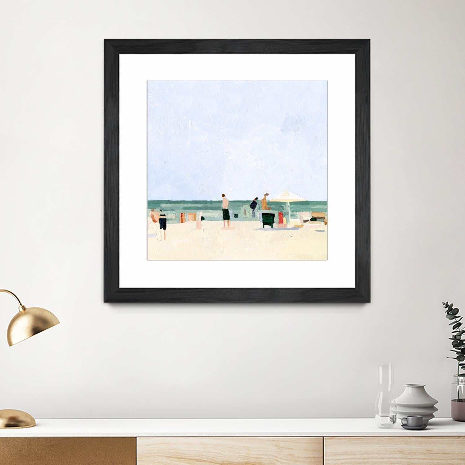 Family Vacation I by Emma Scarvey on GIANT ART - pink coastal & tropical abstract