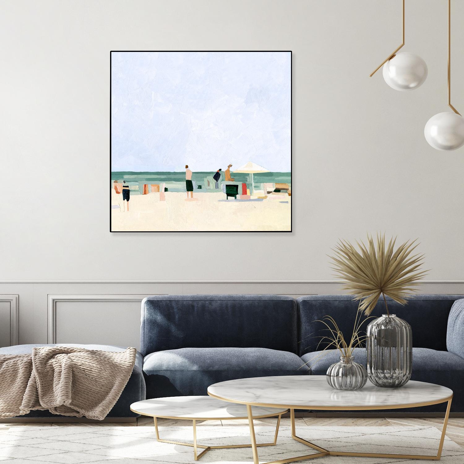 Family Vacation I by Emma Scarvey on GIANT ART - pink coastal & tropical abstract