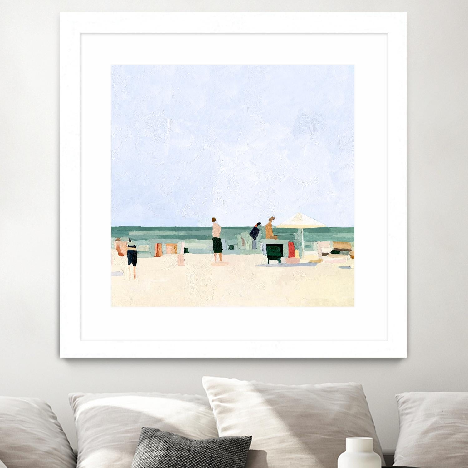 Family Vacation I by Emma Scarvey on GIANT ART - pink coastal & tropical abstract
