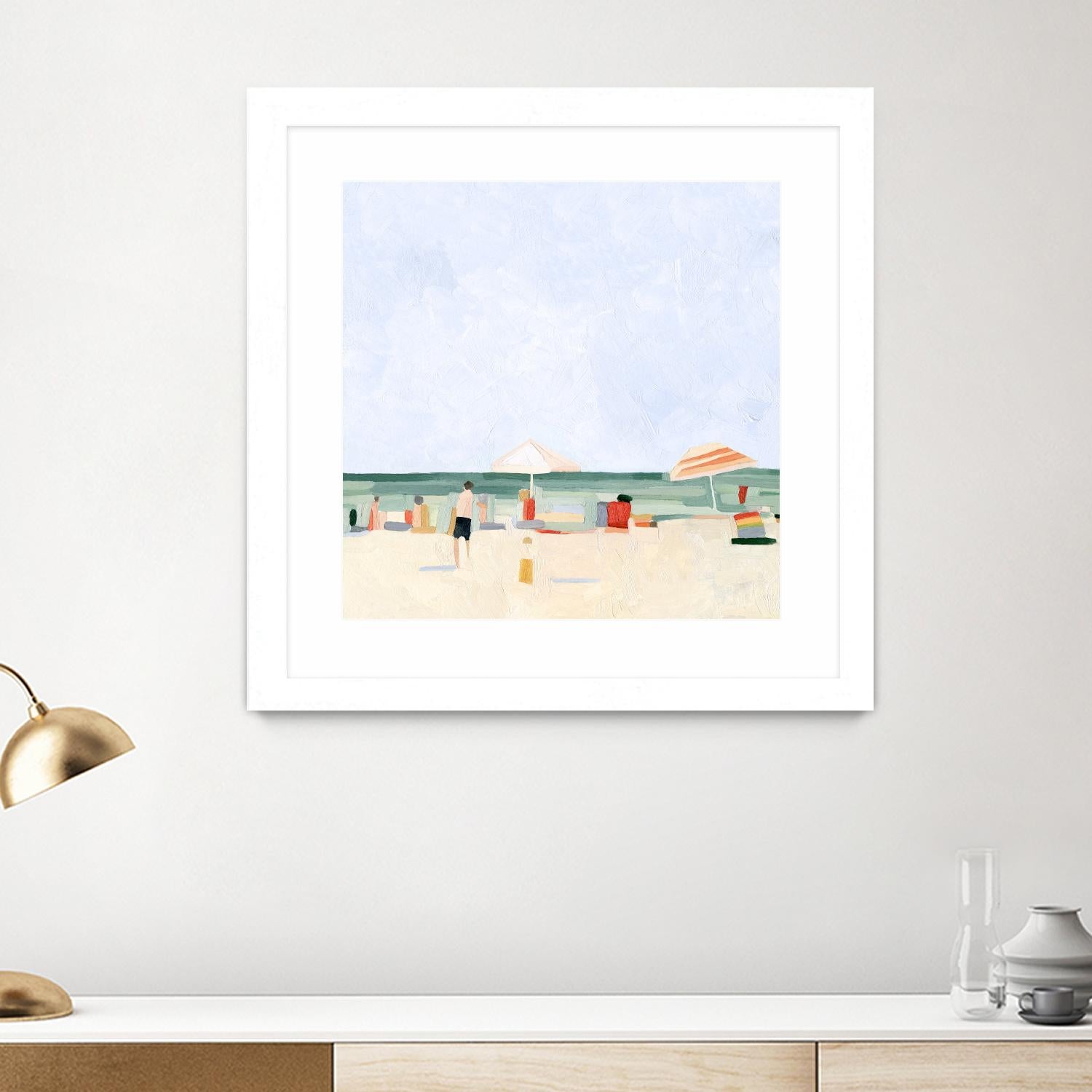 Family Vacation II by Emma Scarvey on GIANT ART - beige coastal & tropical abstract