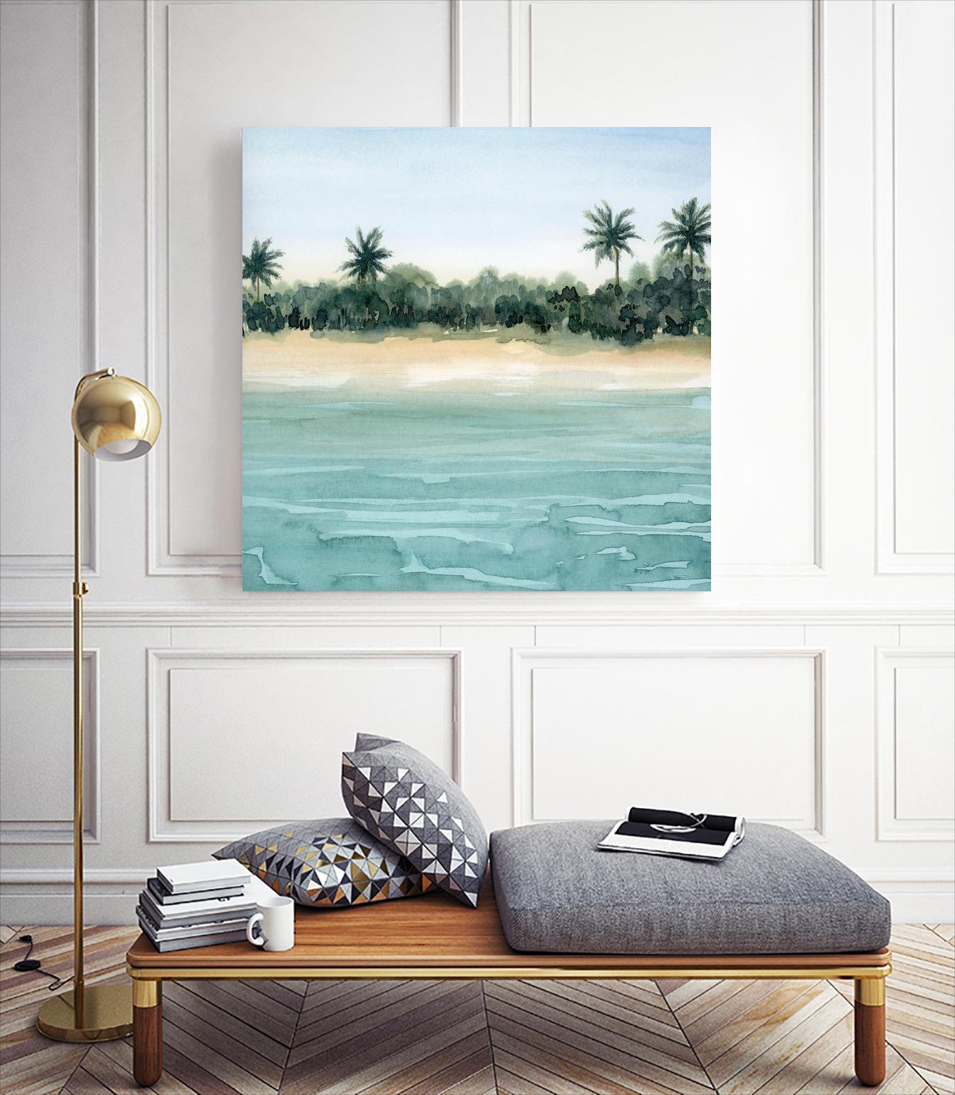 Paradis II by Grace Popp on GIANT ART - beige landscapes & seascapes beach
