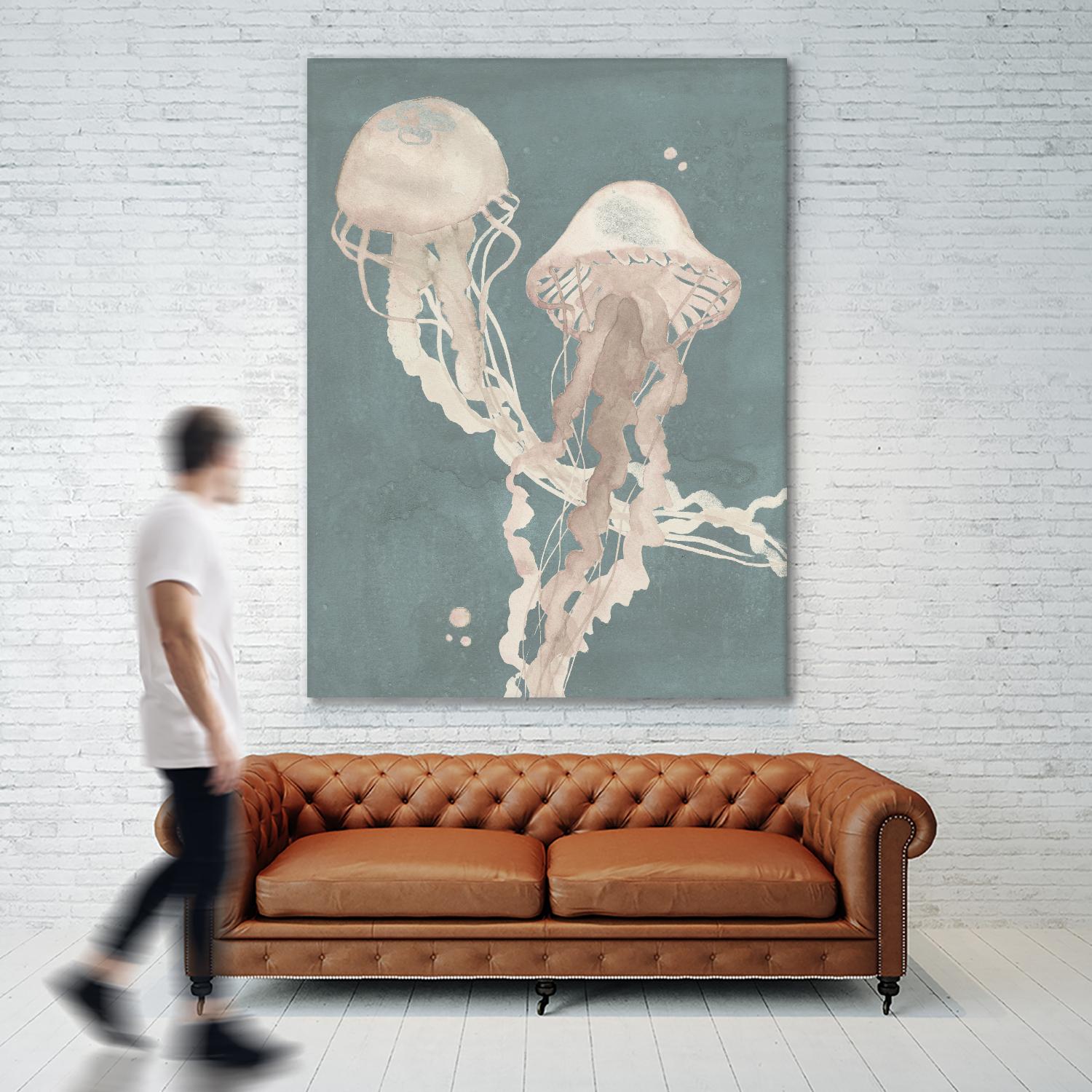 Jellyfish Dance I by Grace Popp on GIANT ART - pink coastal & tropical abstract