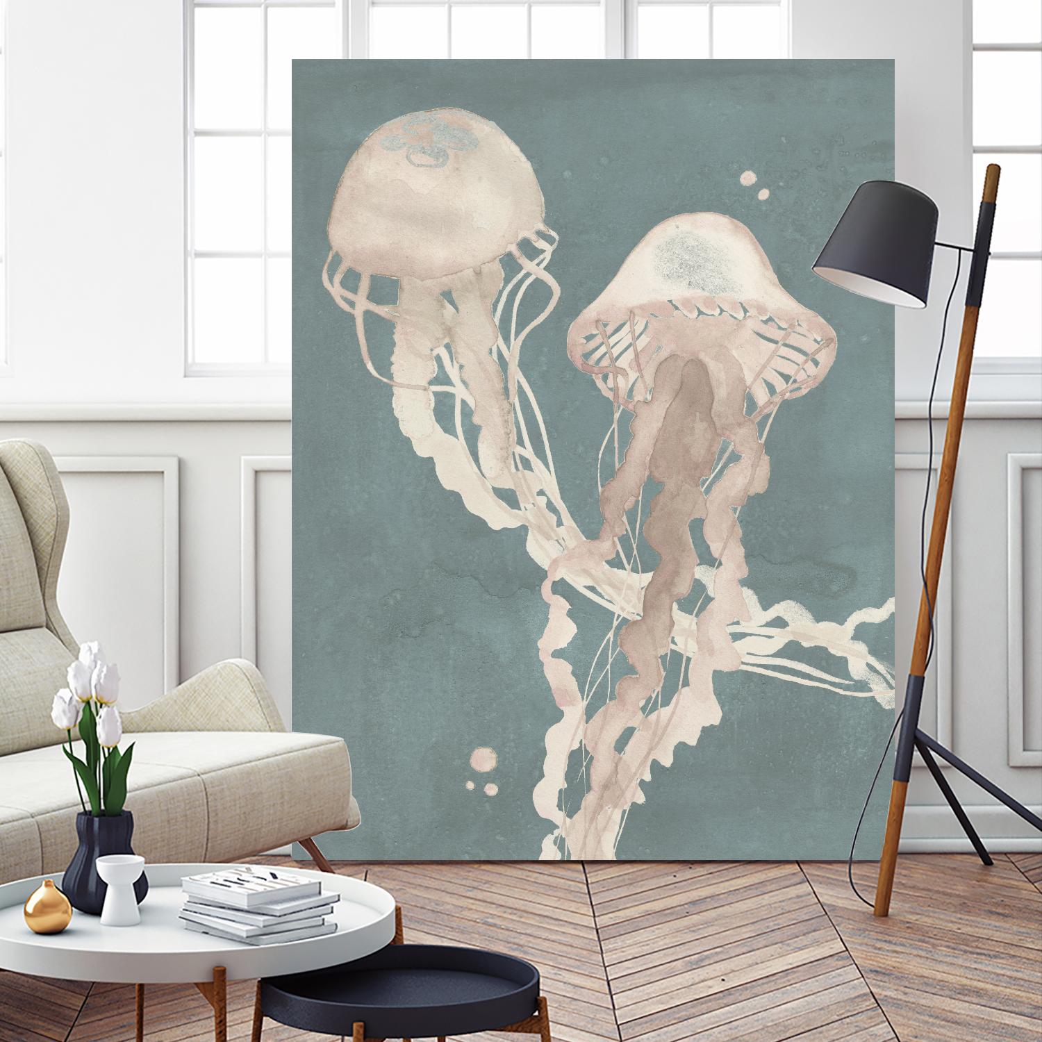 Jellyfish Dance I by Grace Popp on GIANT ART - pink coastal & tropical abstract
