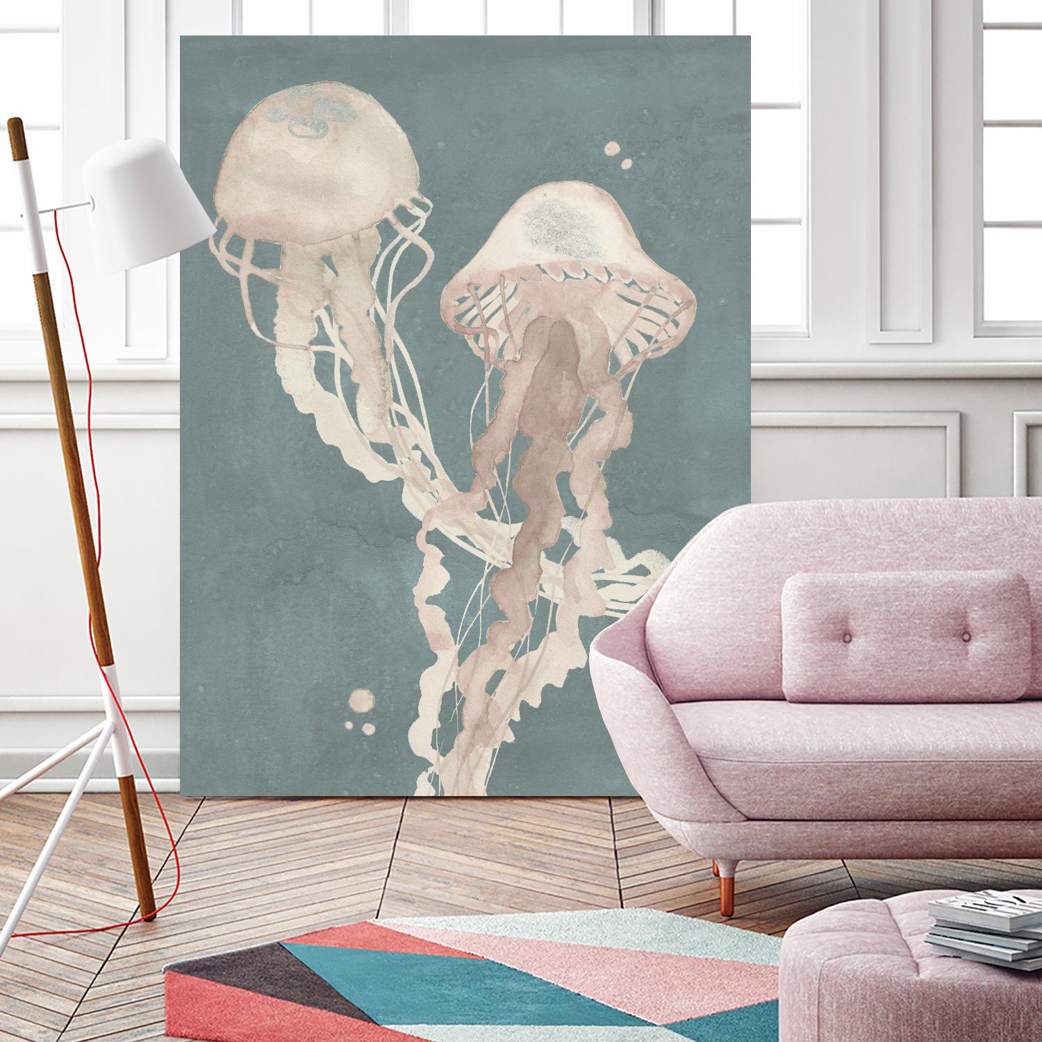 Jellyfish Dance I by Grace Popp on GIANT ART - pink coastal & tropical abstract