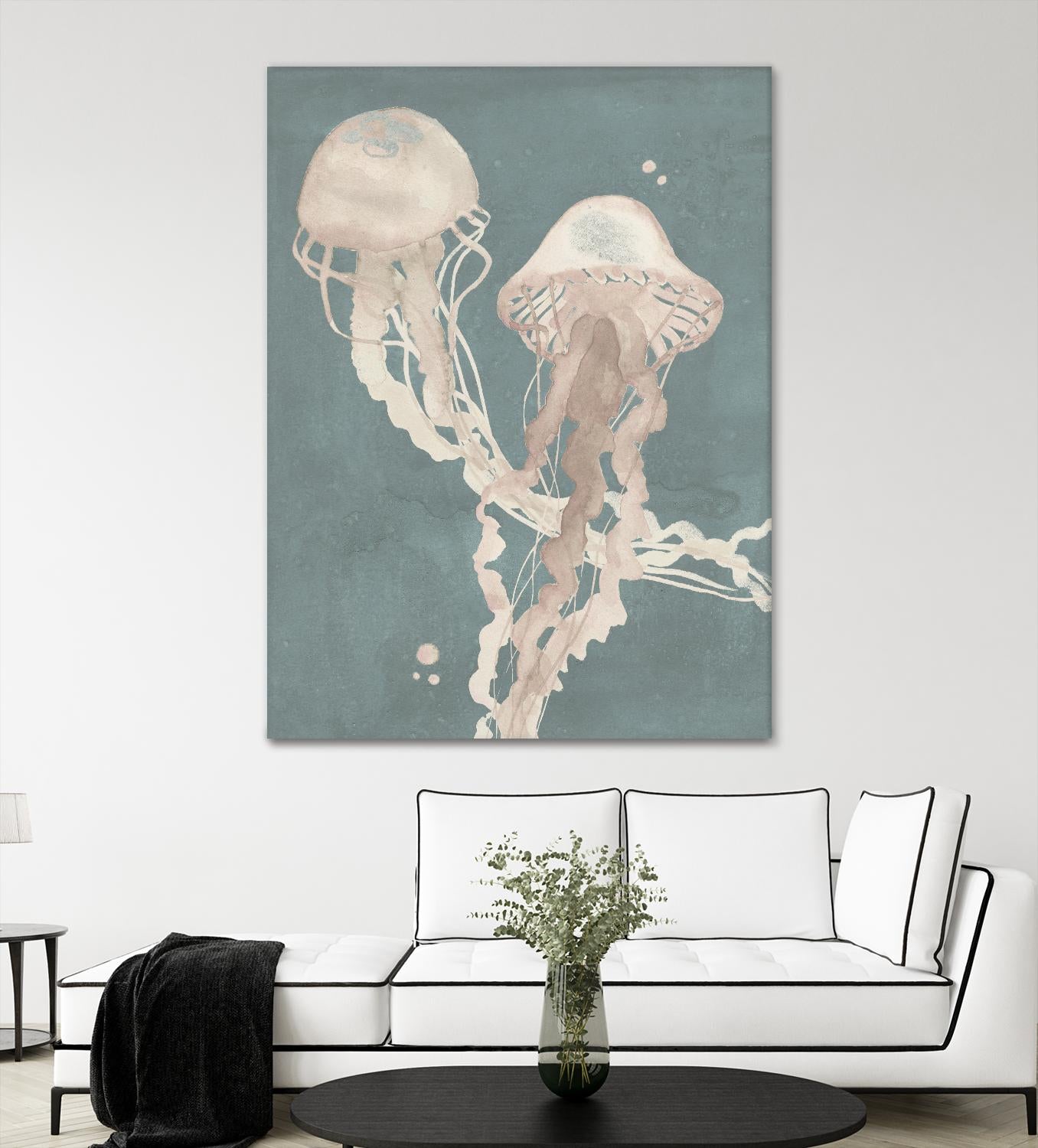 Jellyfish Dance I by Grace Popp on GIANT ART - pink coastal & tropical abstract