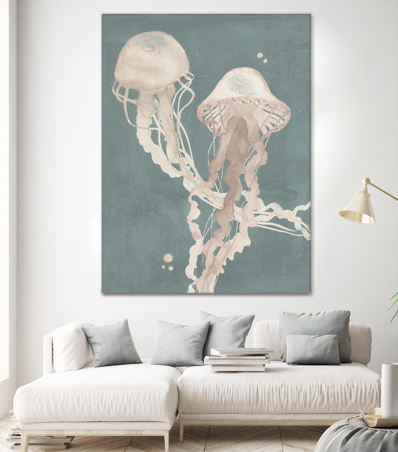 Jellyfish Dance I by Grace Popp on GIANT ART - pink coastal & tropical abstract