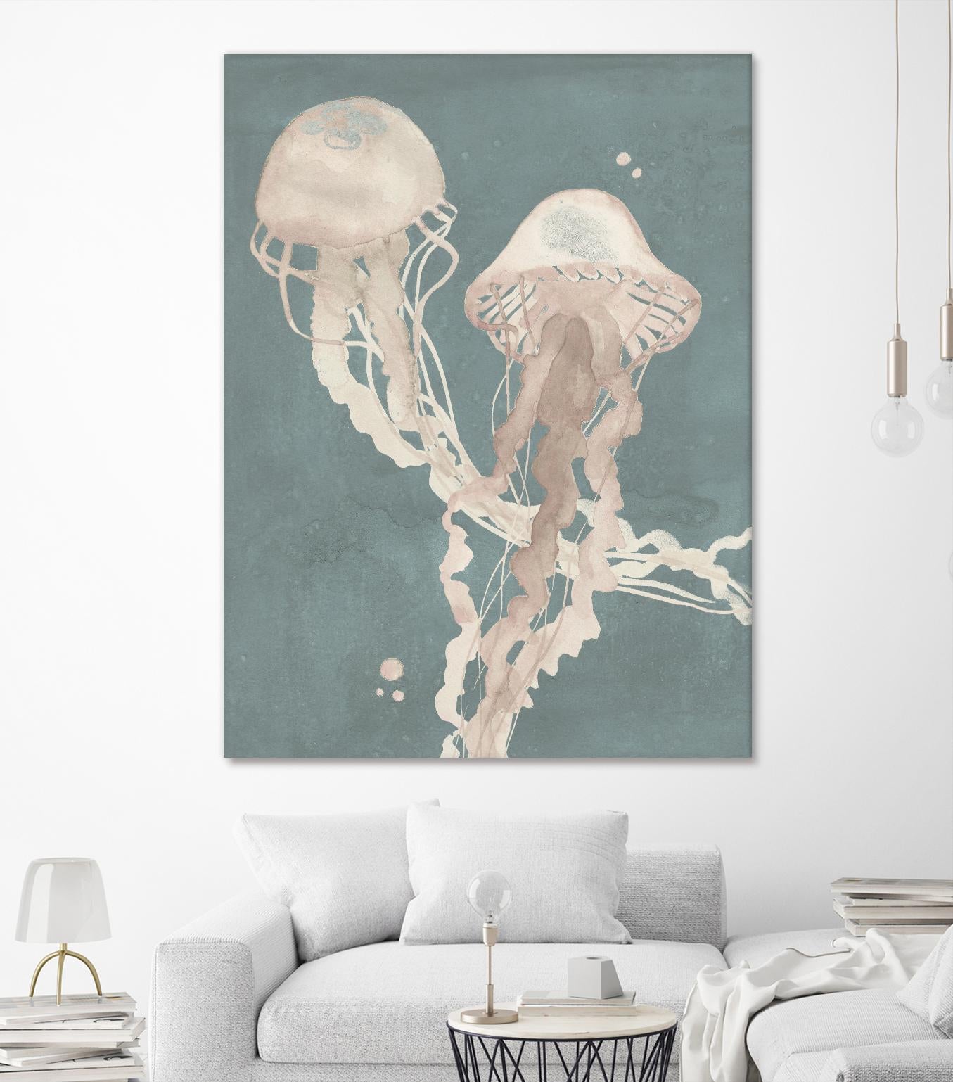 Jellyfish Dance I by Grace Popp on GIANT ART - pink coastal & tropical abstract