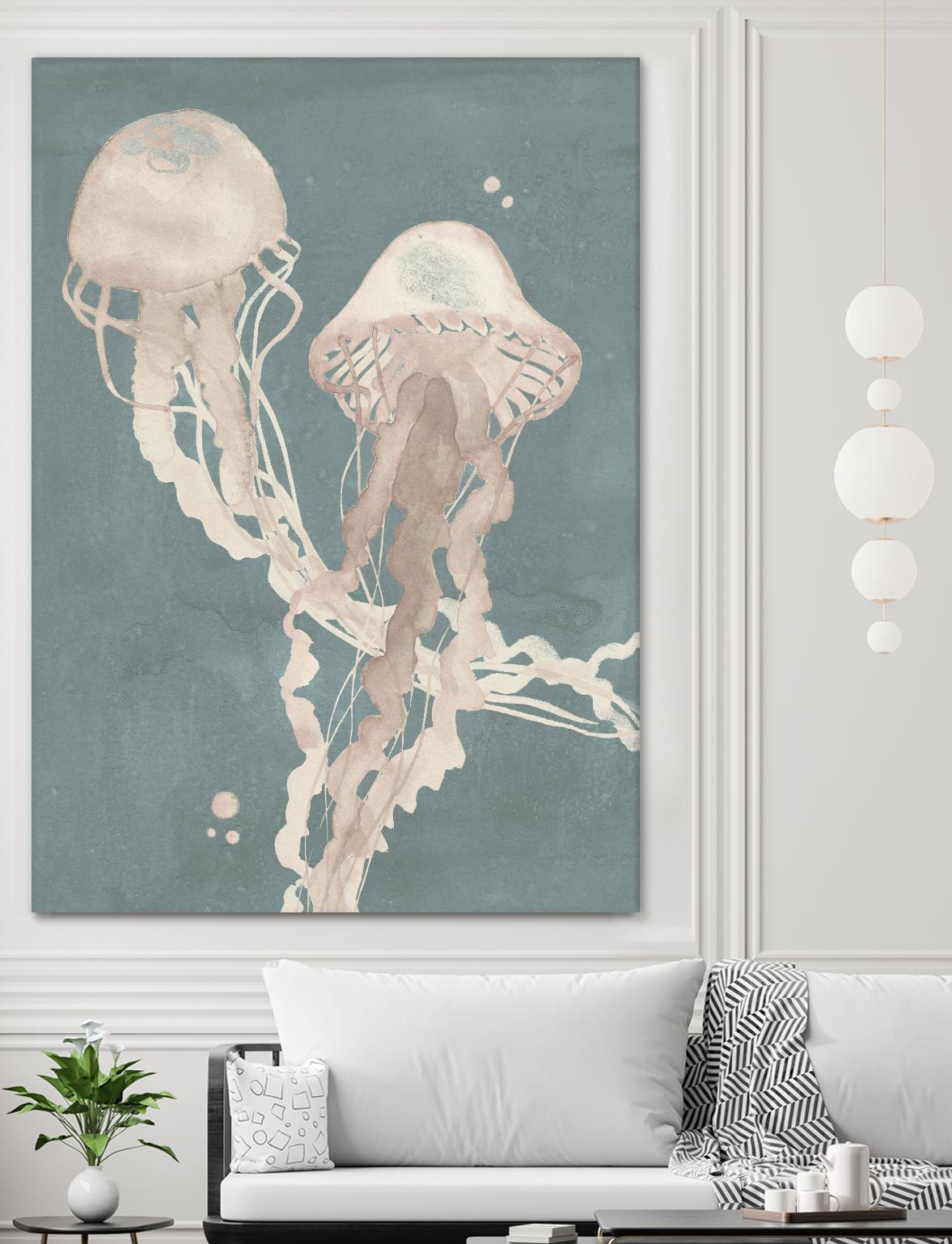 Jellyfish Dance I by Grace Popp on GIANT ART - pink coastal & tropical abstract