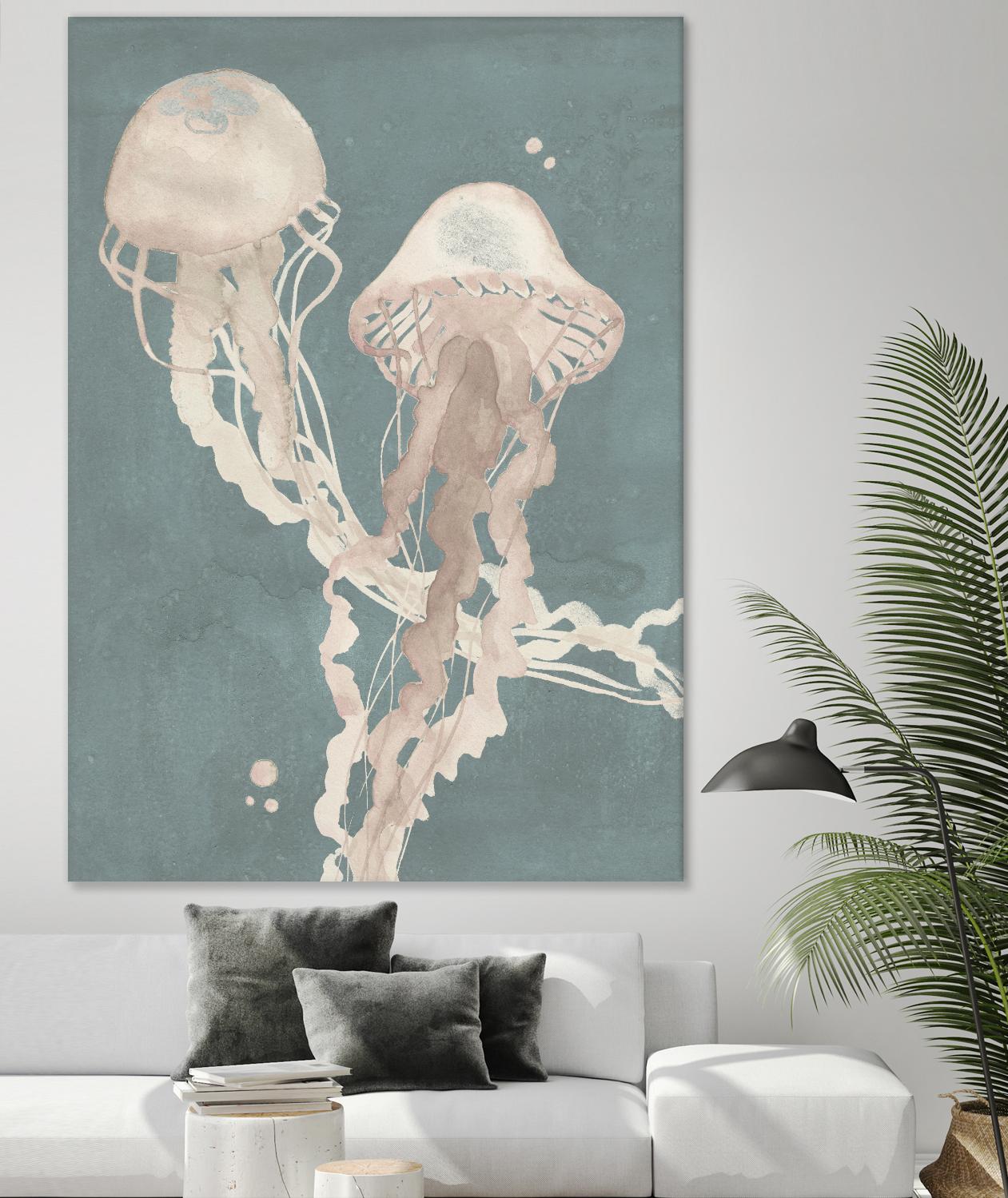 Jellyfish Dance I by Grace Popp on GIANT ART - pink coastal & tropical abstract