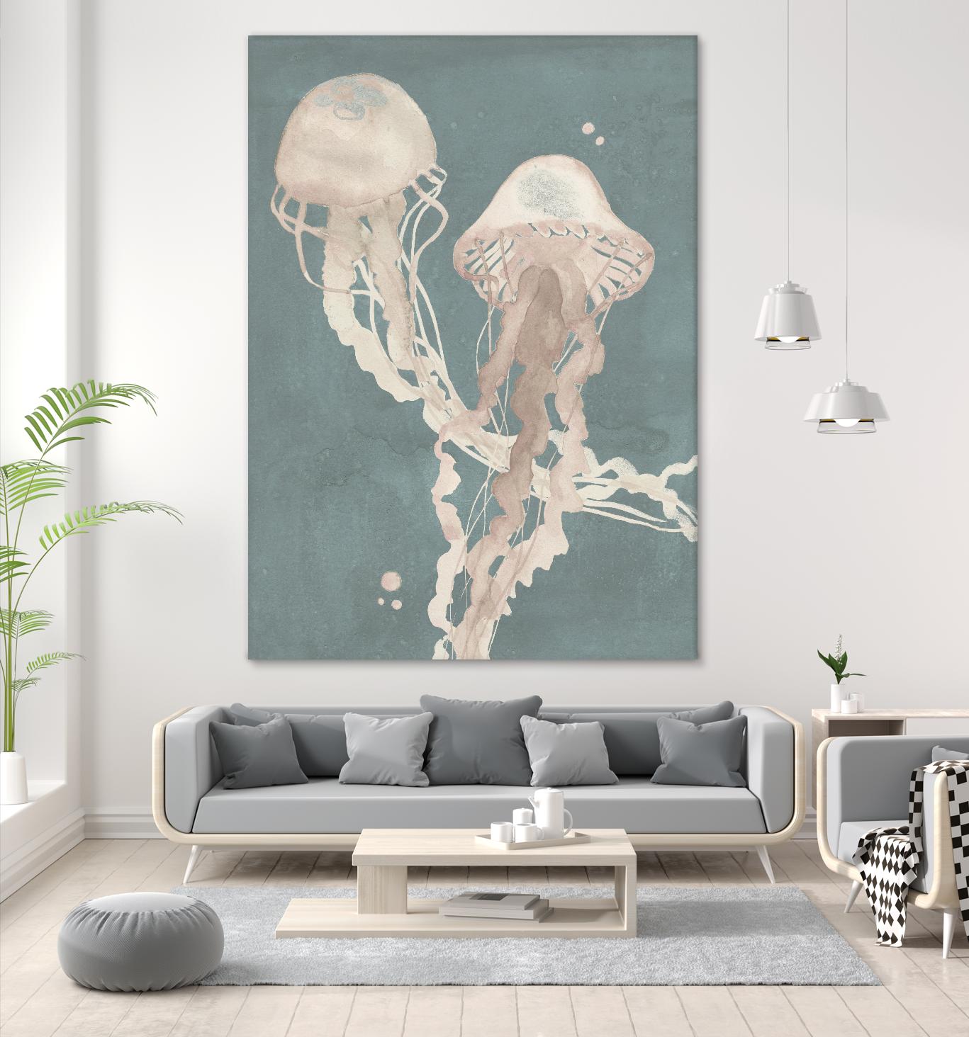 Jellyfish Dance I by Grace Popp on GIANT ART - pink coastal & tropical abstract