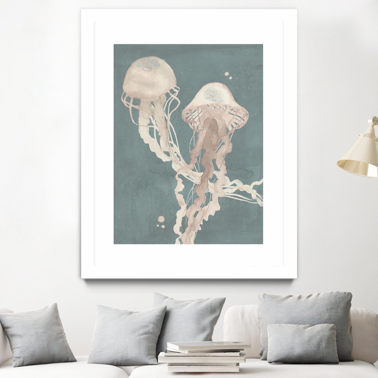 Jellyfish Dance I by Grace Popp on GIANT ART - pink coastal & tropical abstract