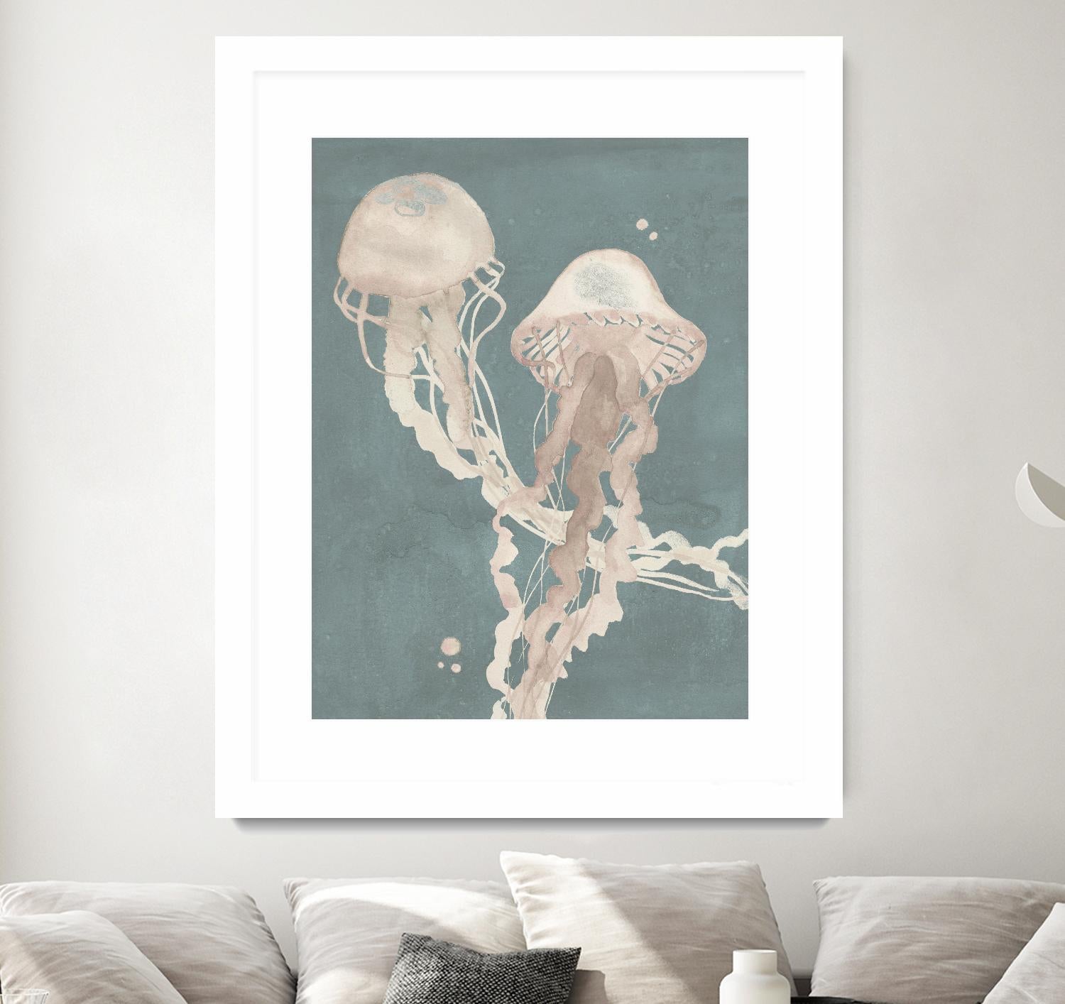 Jellyfish Dance I by Grace Popp on GIANT ART - pink coastal & tropical abstract