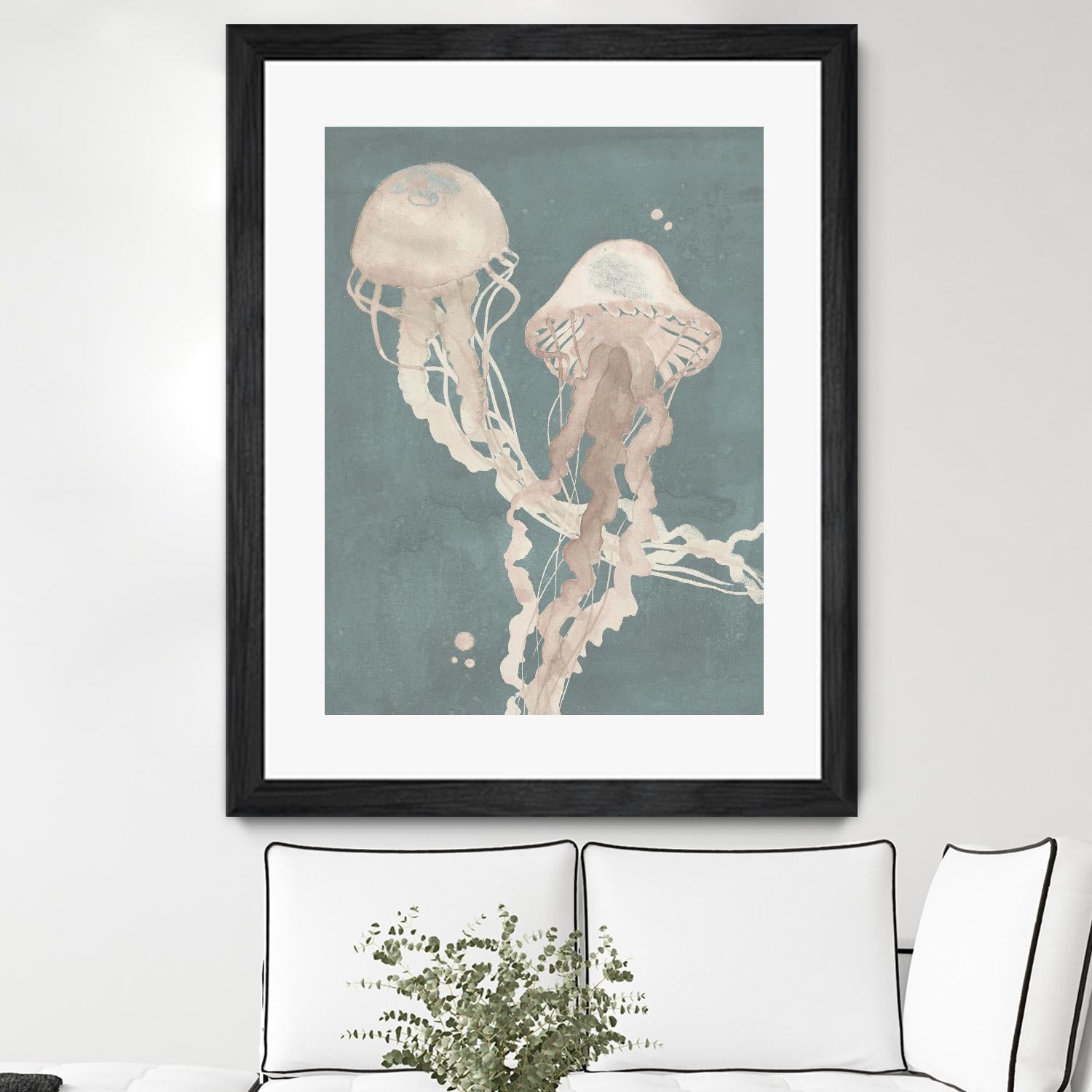 Jellyfish Dance I by Grace Popp on GIANT ART - pink coastal & tropical abstract