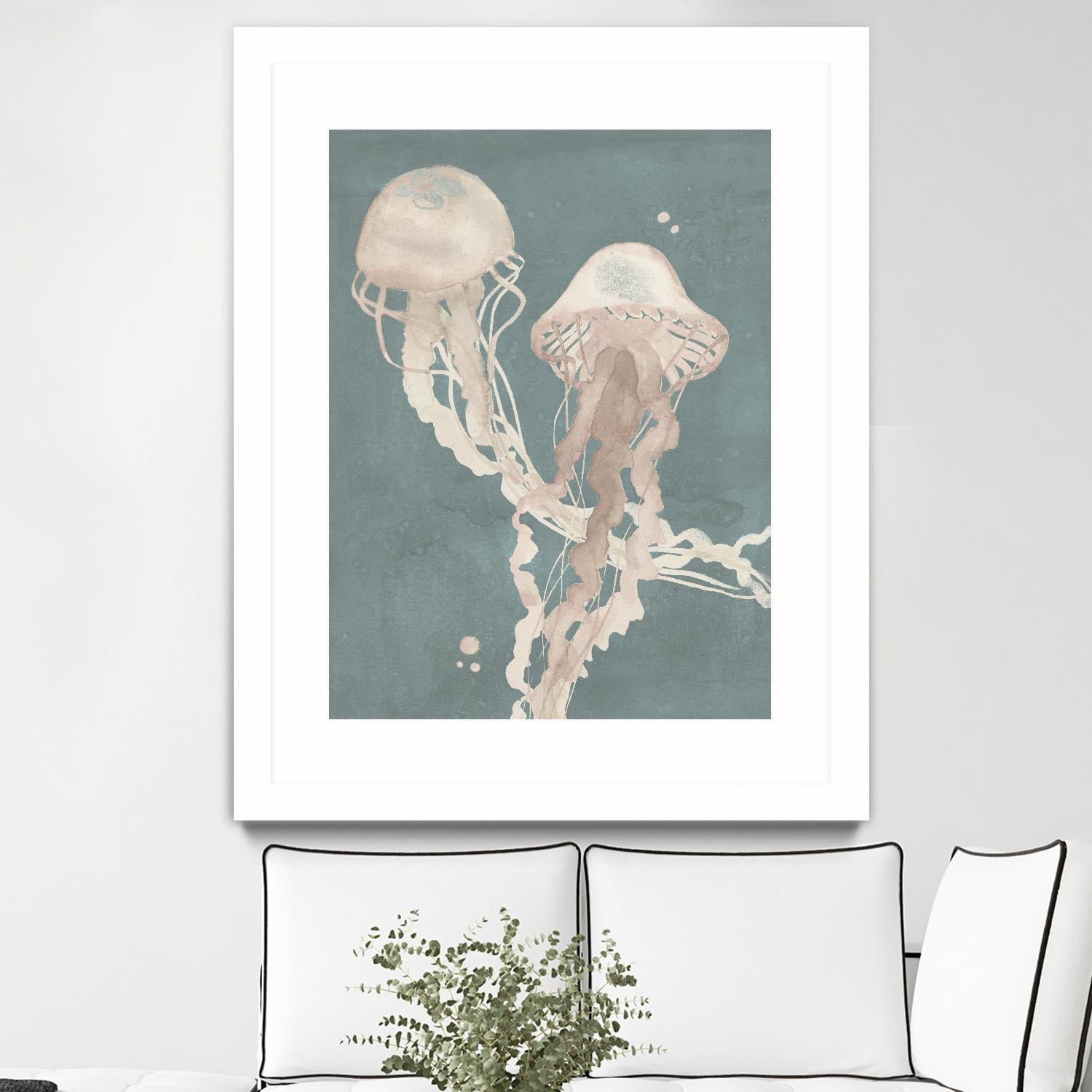 Jellyfish Dance I by Grace Popp on GIANT ART - pink coastal & tropical abstract
