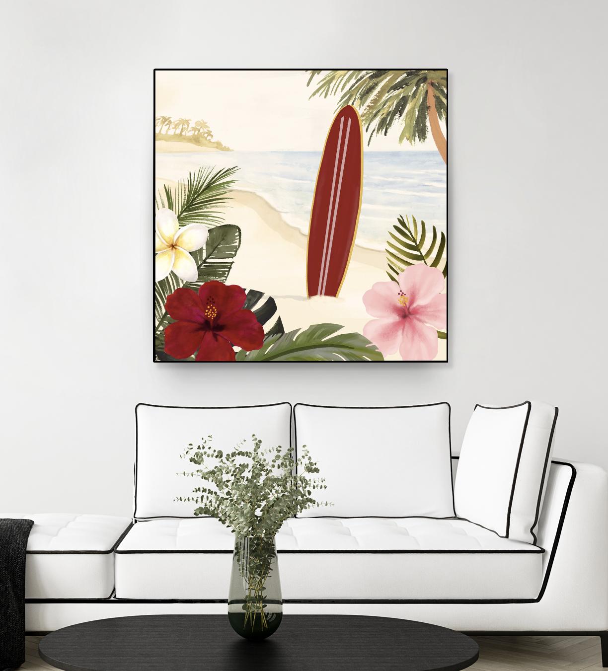 Aloha II by Victoria Borges on GIANT ART - red coastal & tropical abstract