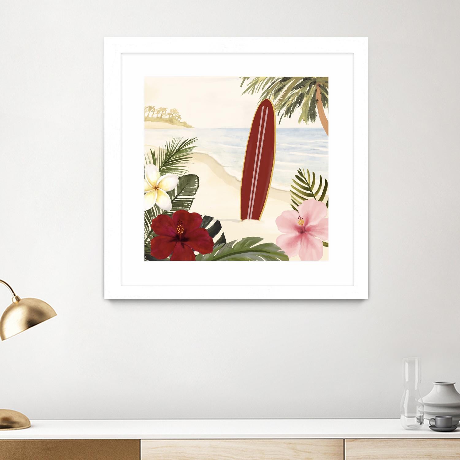 Aloha II by Victoria Borges on GIANT ART - red coastal & tropical abstract