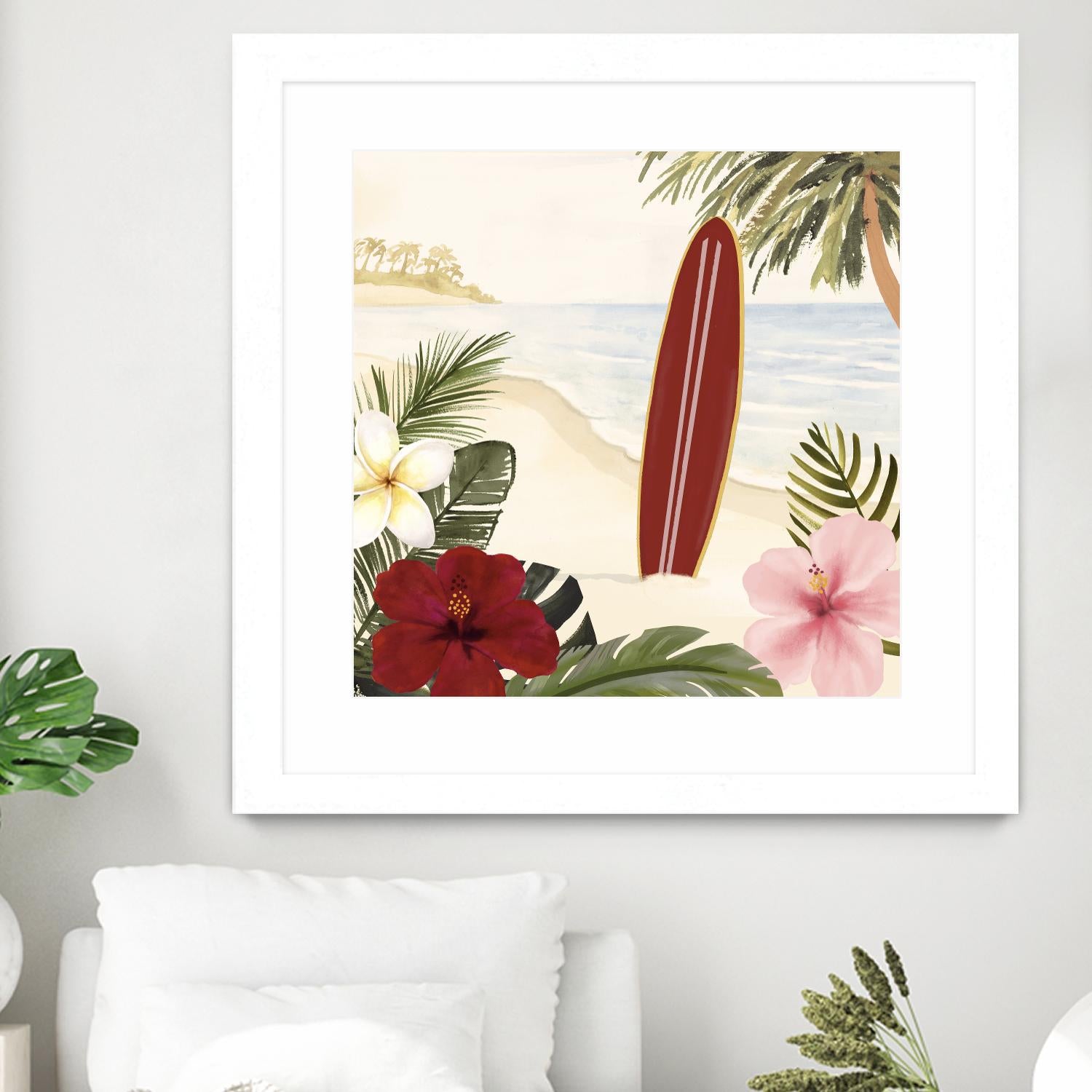 Aloha II by Victoria Borges on GIANT ART - red coastal & tropical abstract