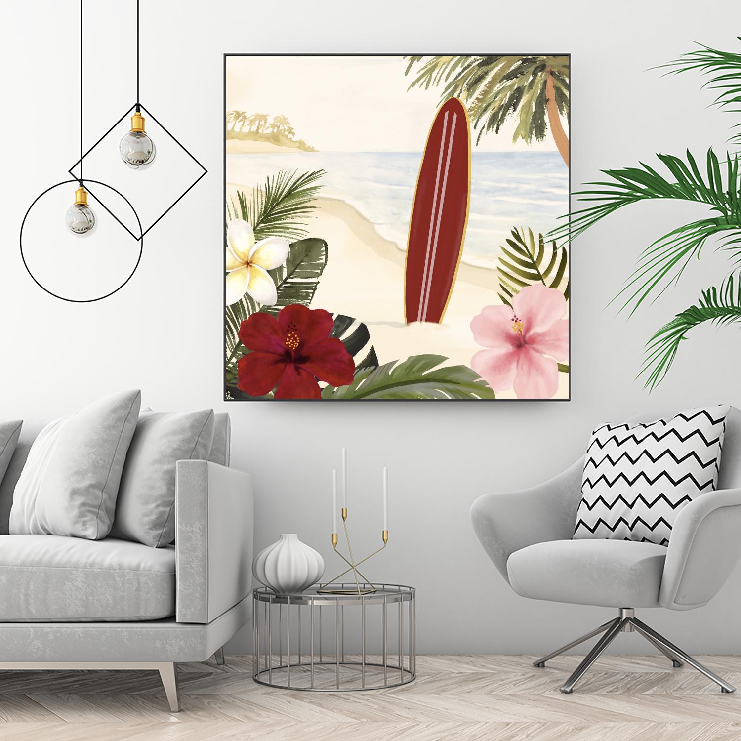 Aloha II by Victoria Borges on GIANT ART - red coastal & tropical abstract