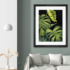 Night Monsteras II by Grace Popp on GIANT ART - green coastal & tropical abstract