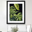 Night Monsteras II by Grace Popp on GIANT ART - green coastal & tropical abstract