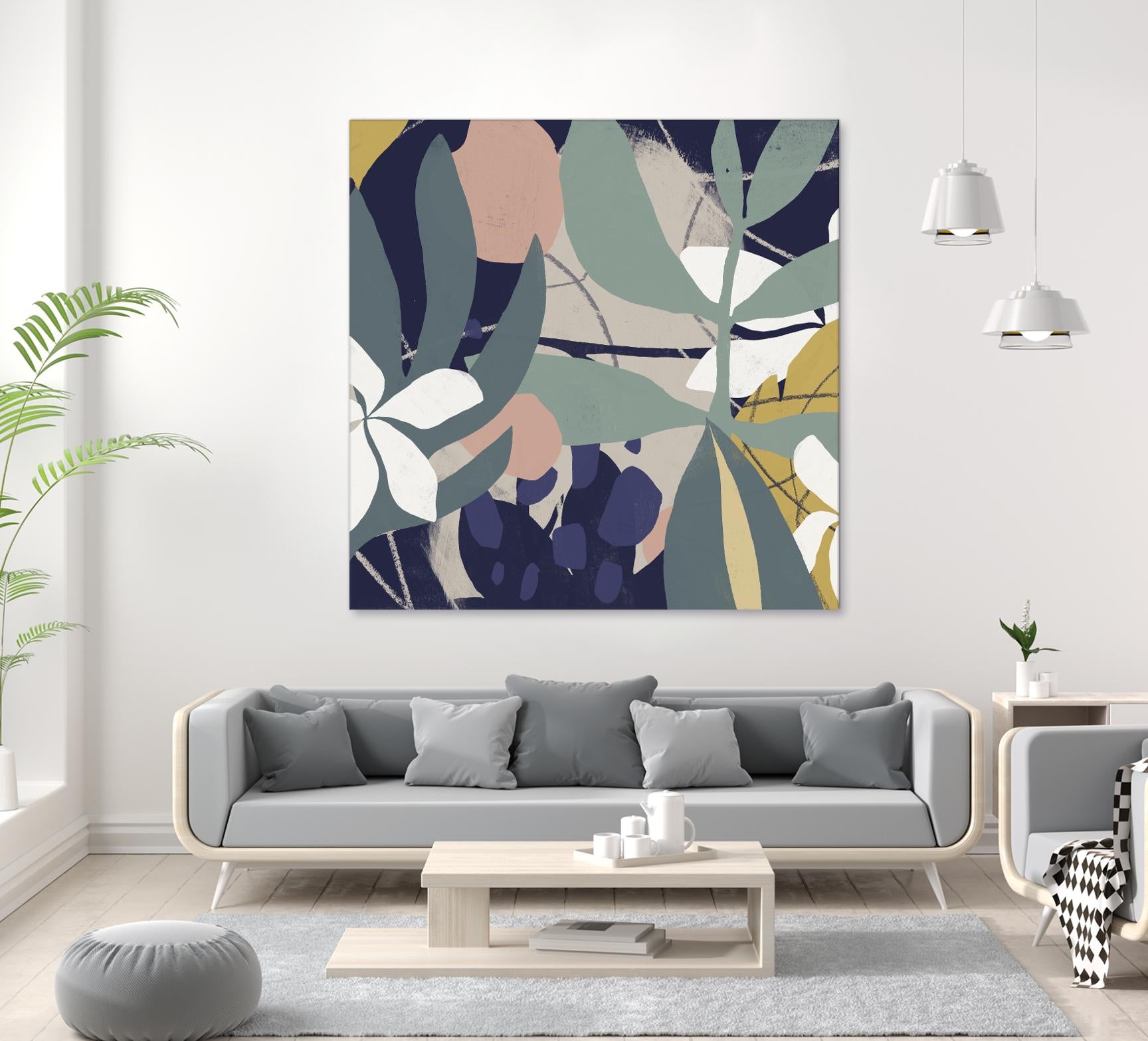 Tropical Attraction I by June Vess on GIANT ART - green coastal & tropical abstract