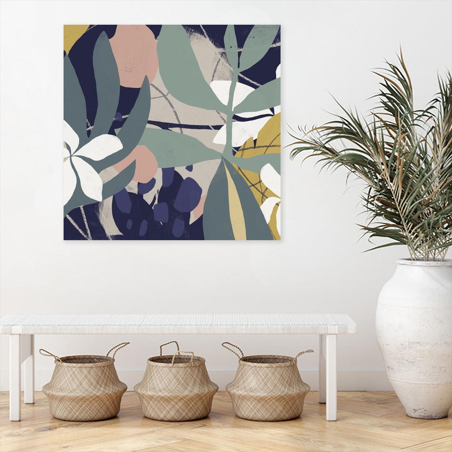 Tropical Attraction I by June Vess on GIANT ART - green coastal & tropical abstract