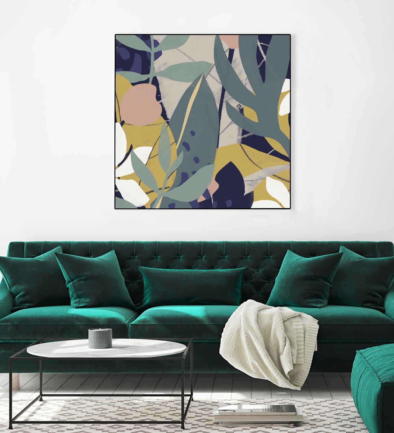 Tropical Attraction II by June Vess on GIANT ART - green coastal & tropical abstract