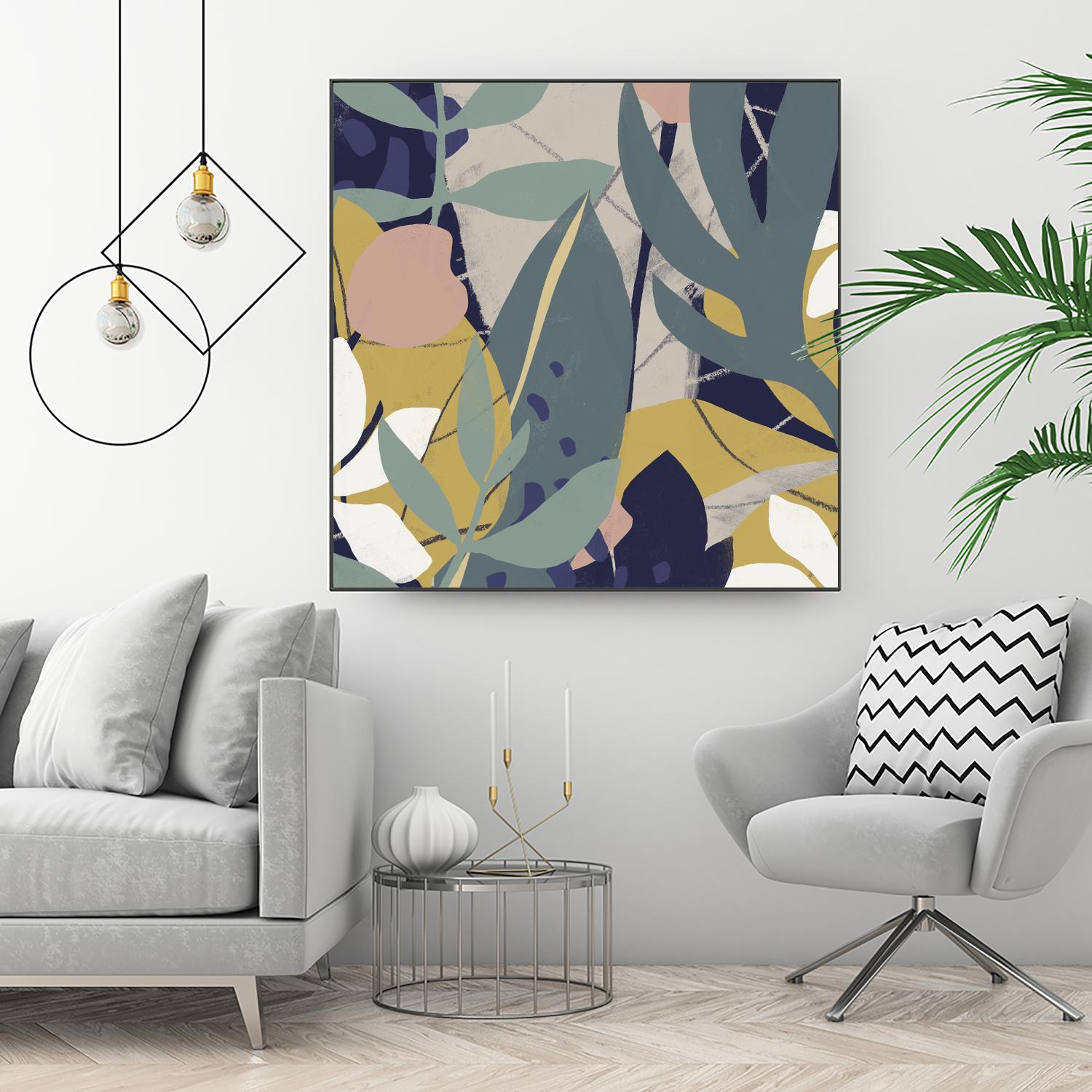 Tropical Attraction II by June Vess on GIANT ART - green coastal & tropical abstract