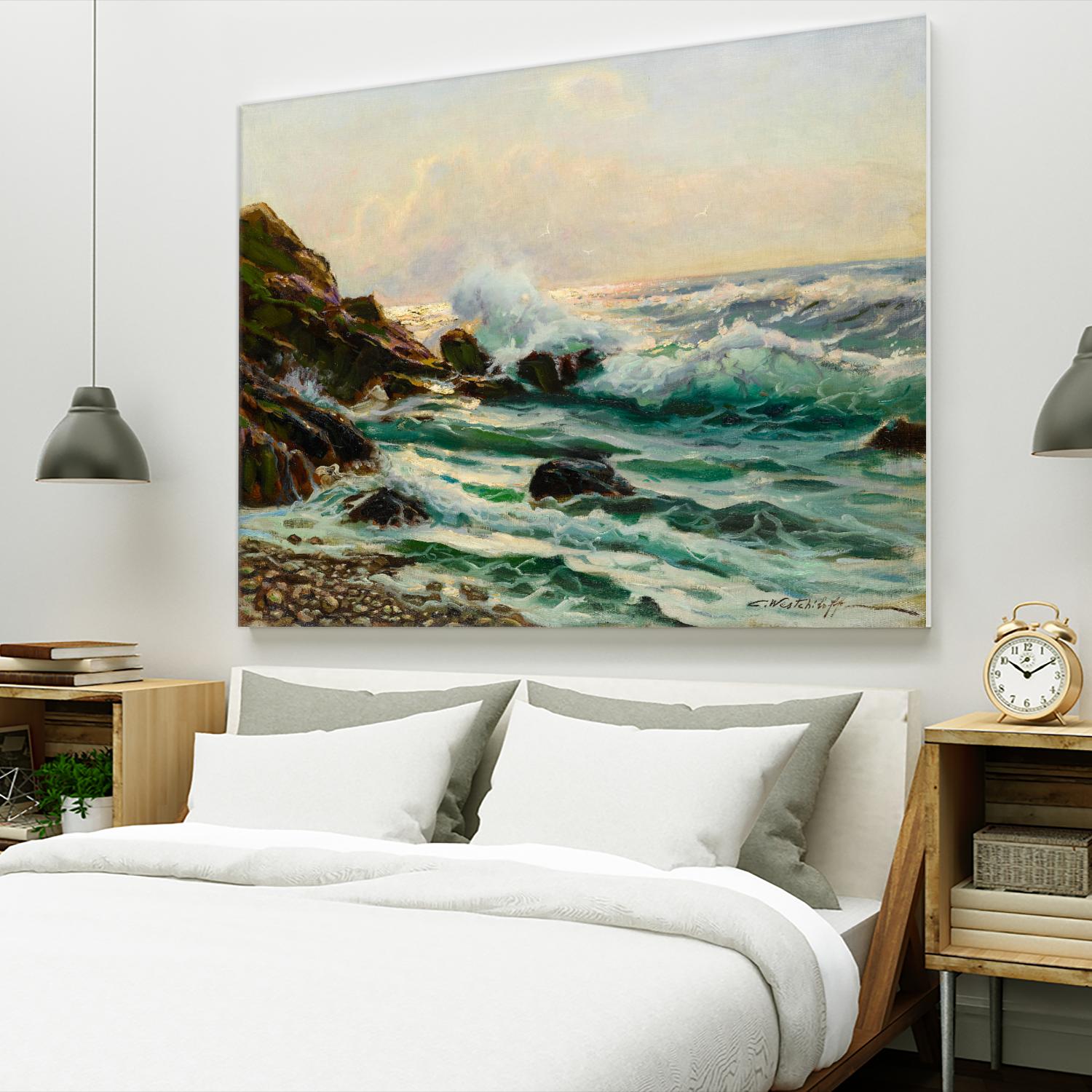 Main Seascape I by Constantin Alexandrovitch Westchiloff on GIANT ART - green coastal & tropical sea