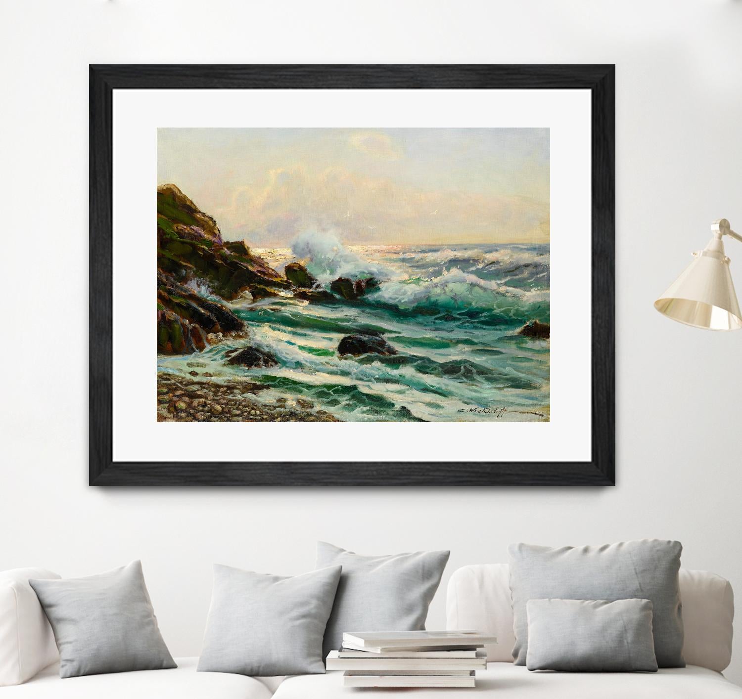 Main Seascape I by Constantin Alexandrovitch Westchiloff on GIANT ART - green coastal & tropical sea