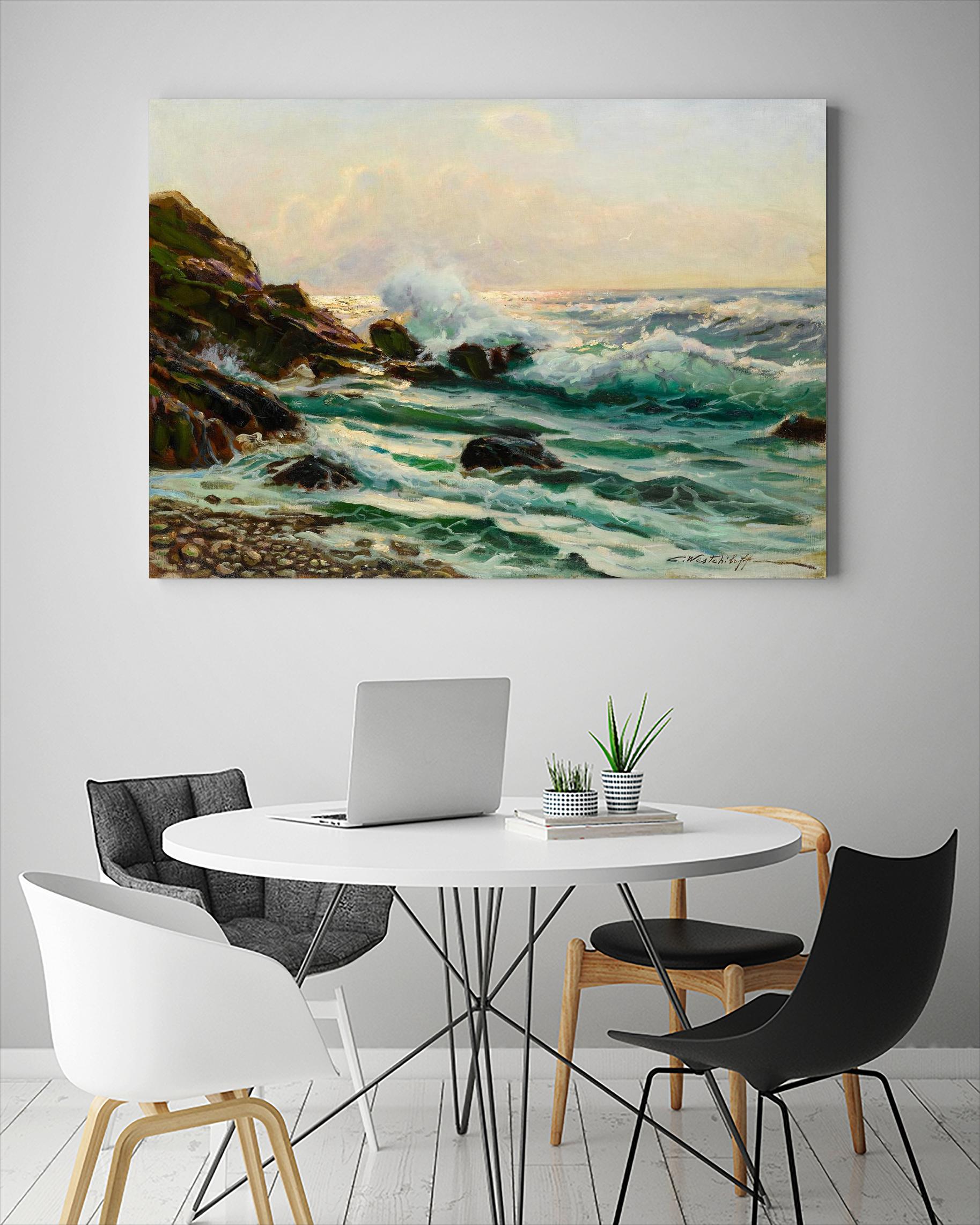 Main Seascape I by Constantin Alexandrovitch Westchiloff on GIANT ART - green coastal & tropical sea