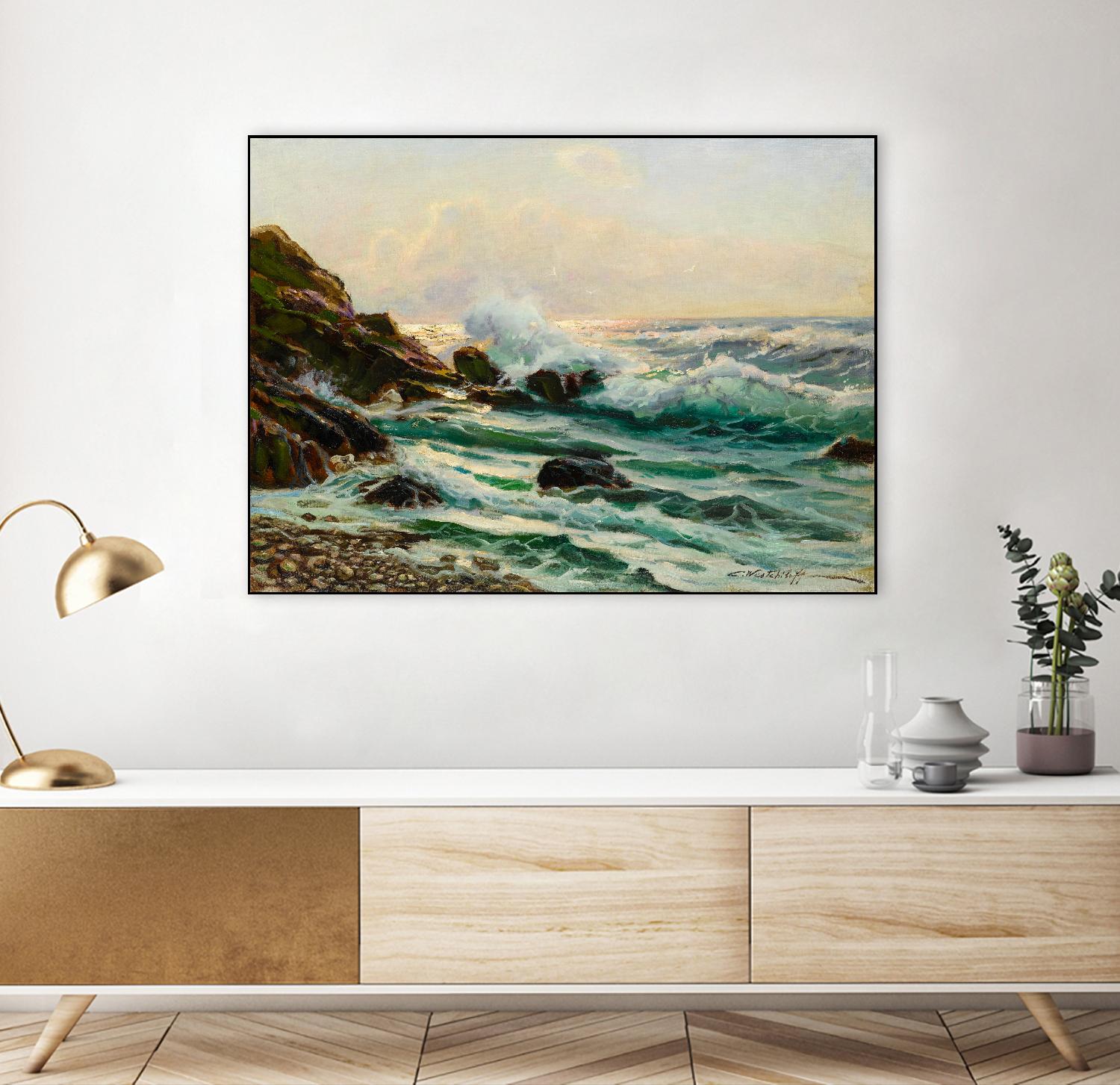 Main Seascape I by Constantin Alexandrovitch Westchiloff on GIANT ART - green coastal & tropical sea