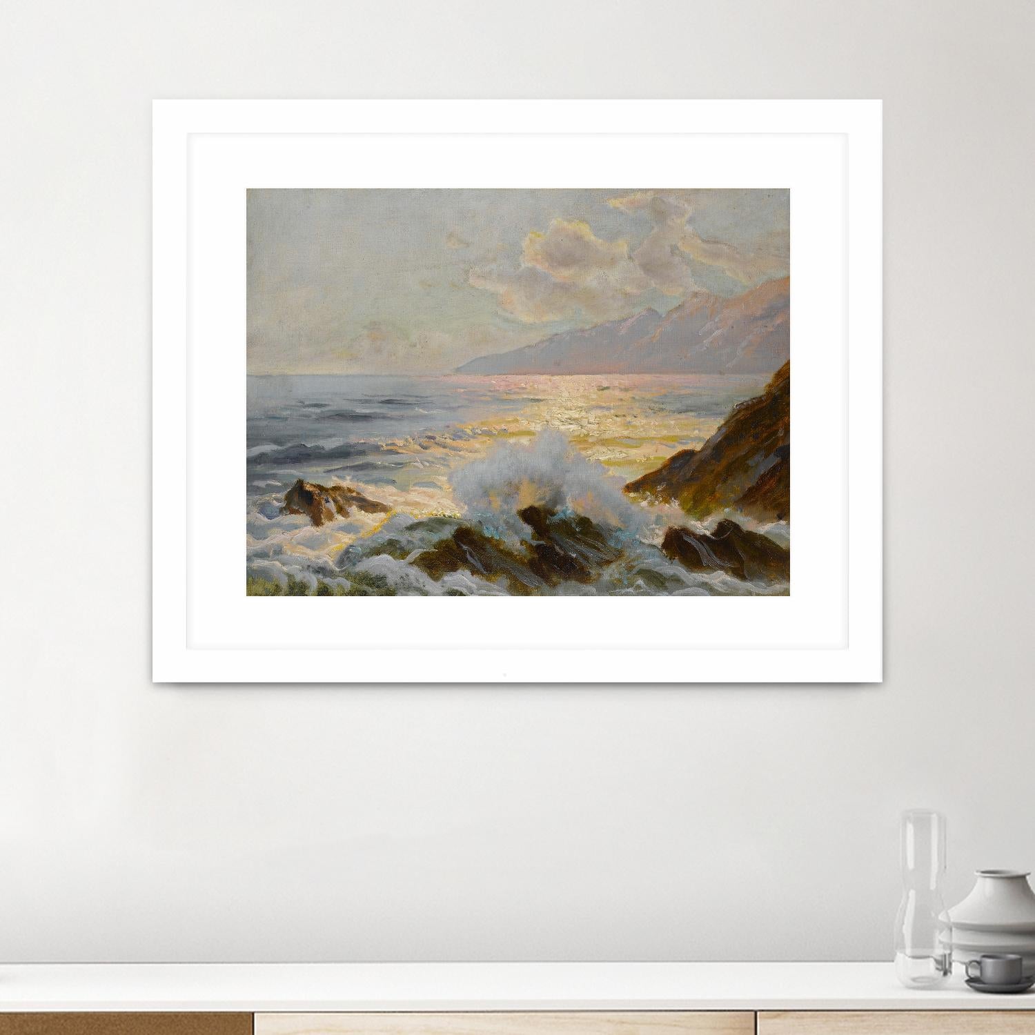 Main Seascape II by Constantin Alexandrovitch Westchiloff on GIANT ART - pink coastal & tropical abstract