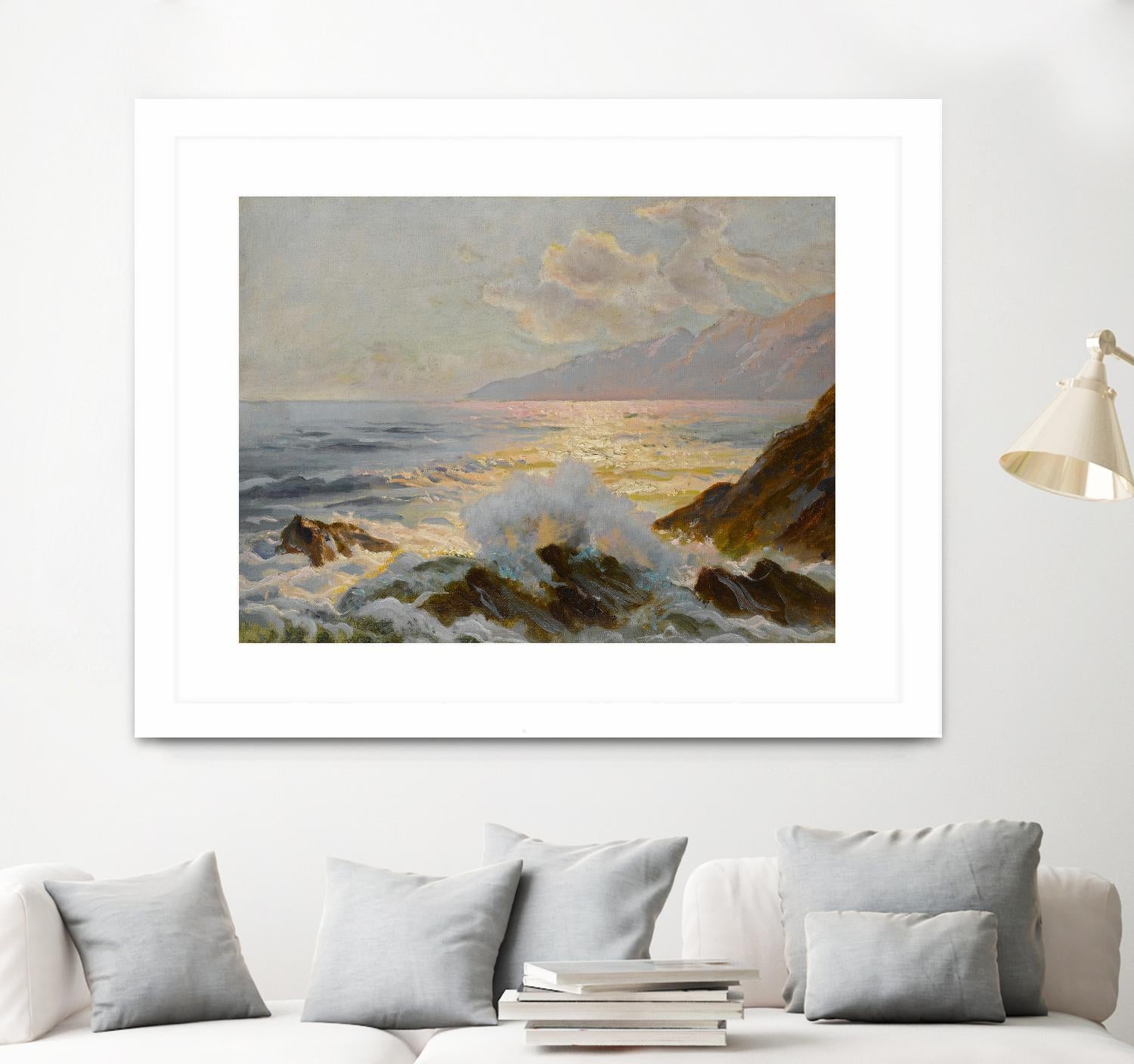 Main Seascape II by Constantin Alexandrovitch Westchiloff on GIANT ART - pink coastal & tropical abstract