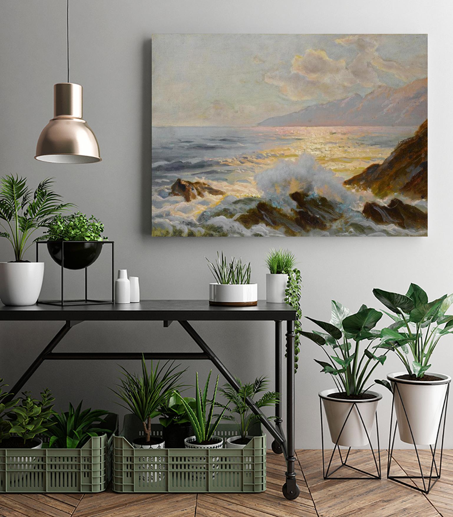 Main Seascape II by Constantin Alexandrovitch Westchiloff on GIANT ART - pink coastal & tropical abstract