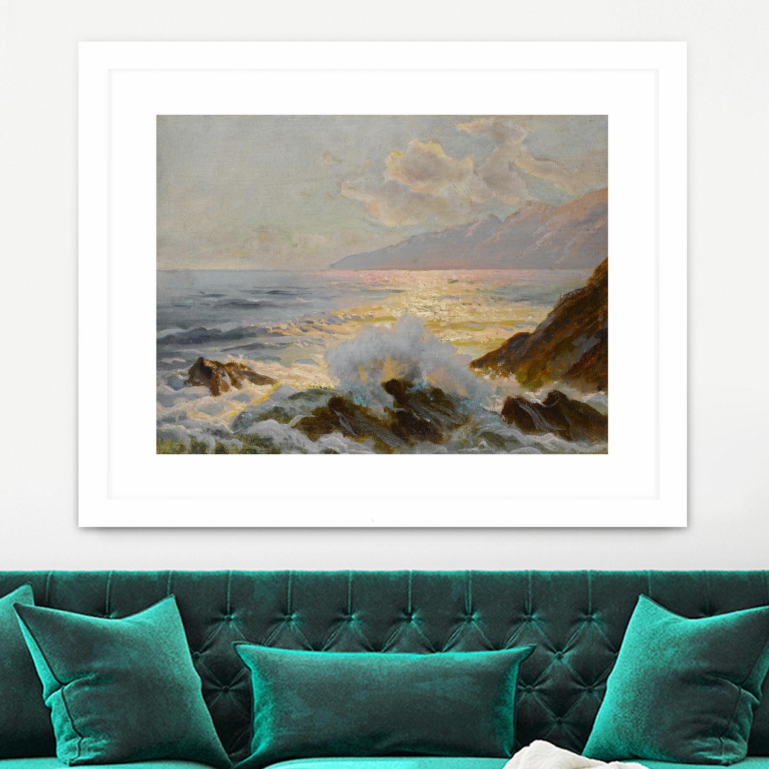 Main Seascape II by Constantin Alexandrovitch Westchiloff on GIANT ART - pink coastal & tropical abstract