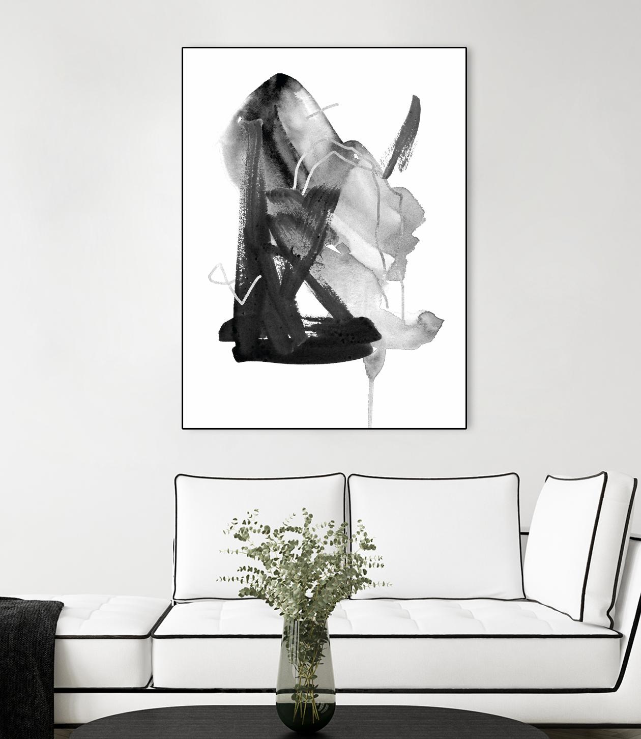 Black & Grey Collide II by Melissa Wang on GIANT ART - grey  abstract abstract