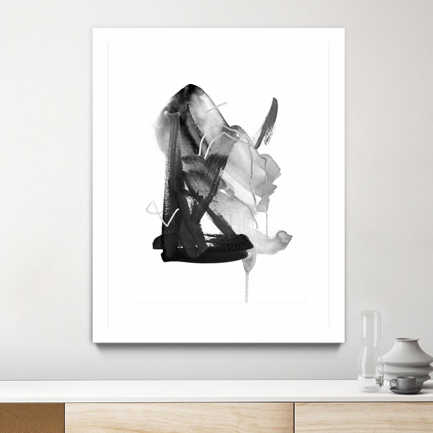 Black & Grey Collide II by Melissa Wang on GIANT ART - grey  abstract abstract