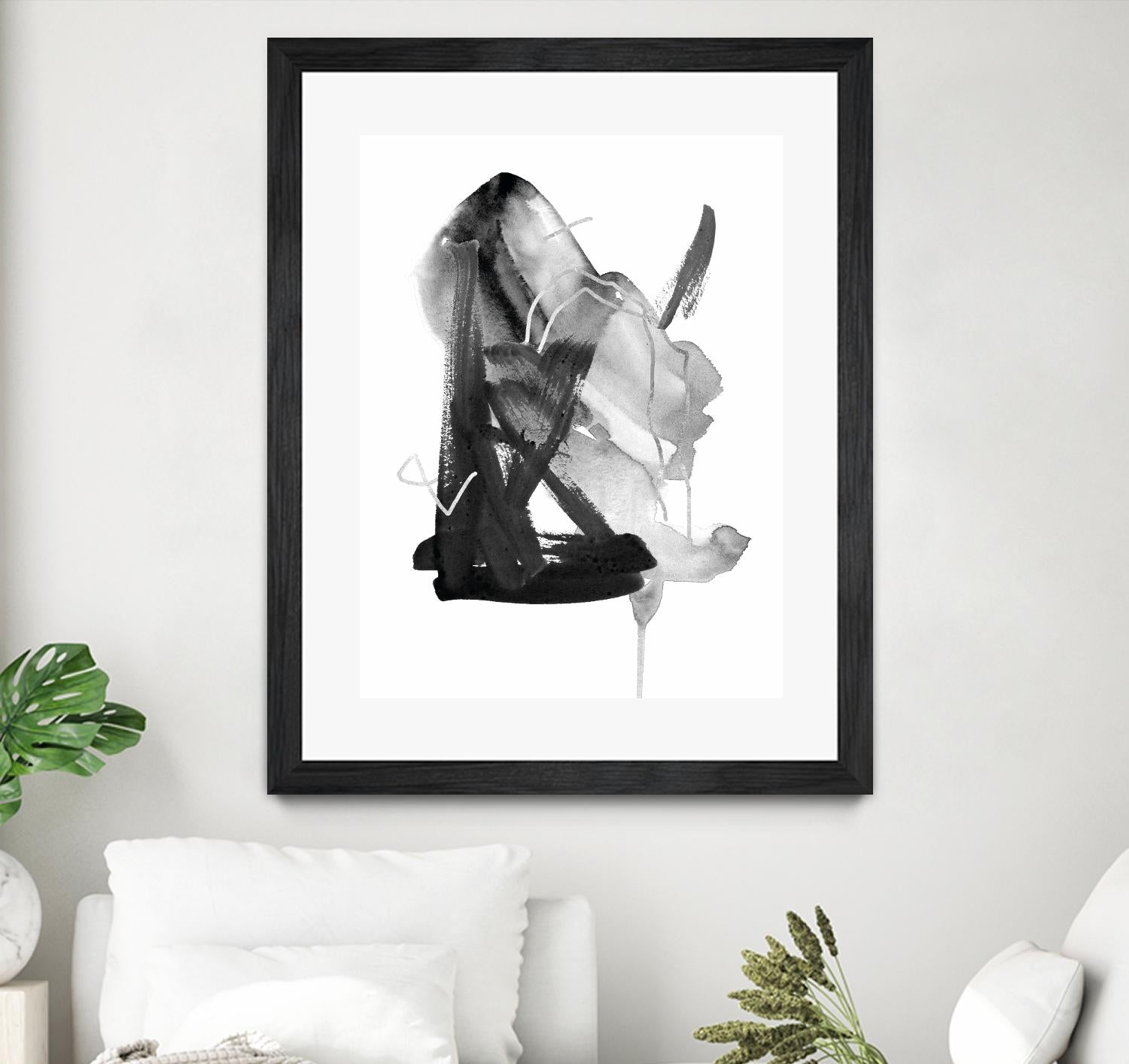 Black & Grey Collide II by Melissa Wang on GIANT ART - grey  abstract abstract