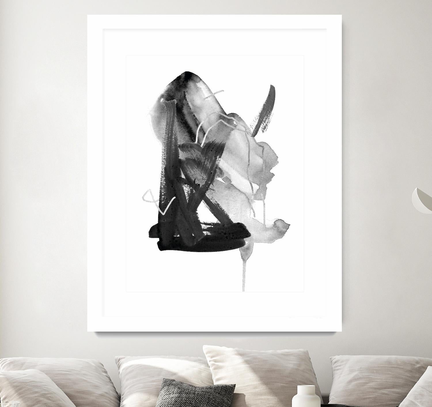 Black & Grey Collide II by Melissa Wang on GIANT ART - grey  abstract abstract