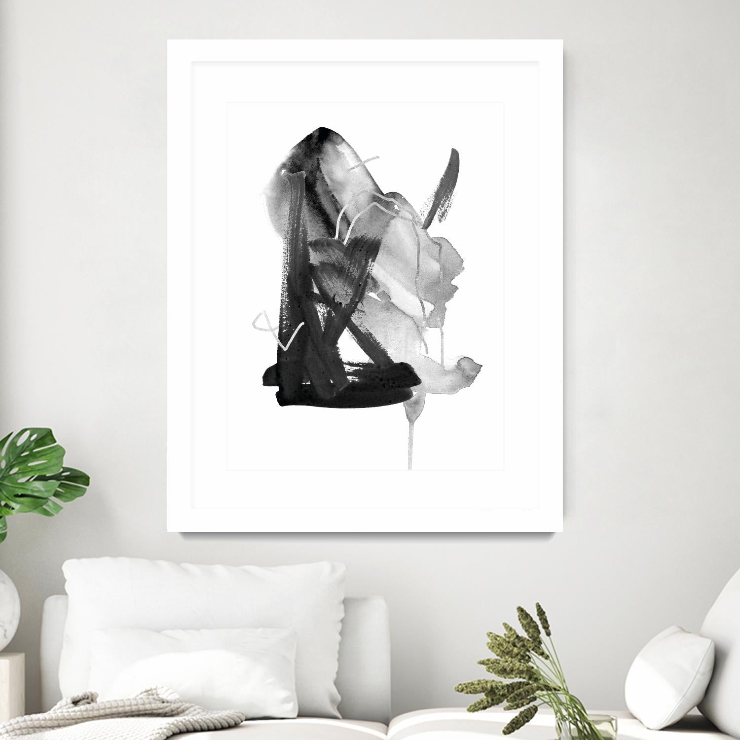 Black & Grey Collide II by Melissa Wang on GIANT ART - grey  abstract abstract