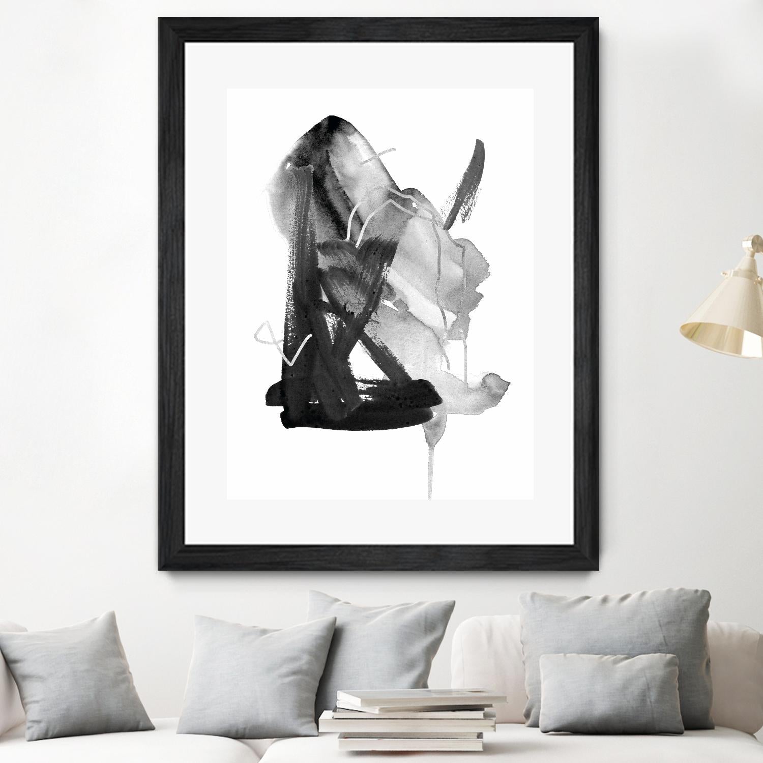 Black & Grey Collide II by Melissa Wang on GIANT ART - grey  abstract abstract