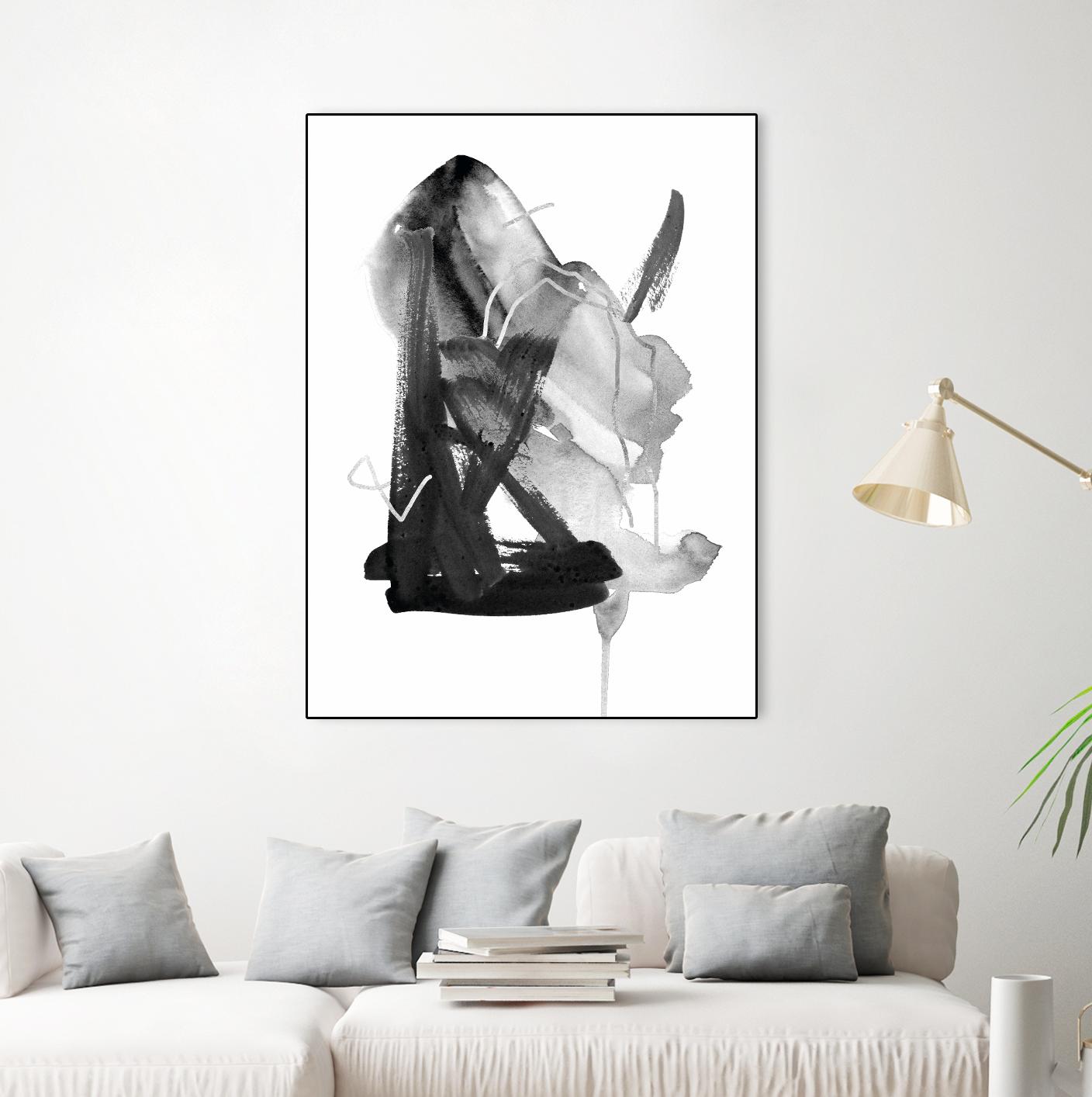 Black & Grey Collide II by Melissa Wang on GIANT ART - grey  abstract abstract