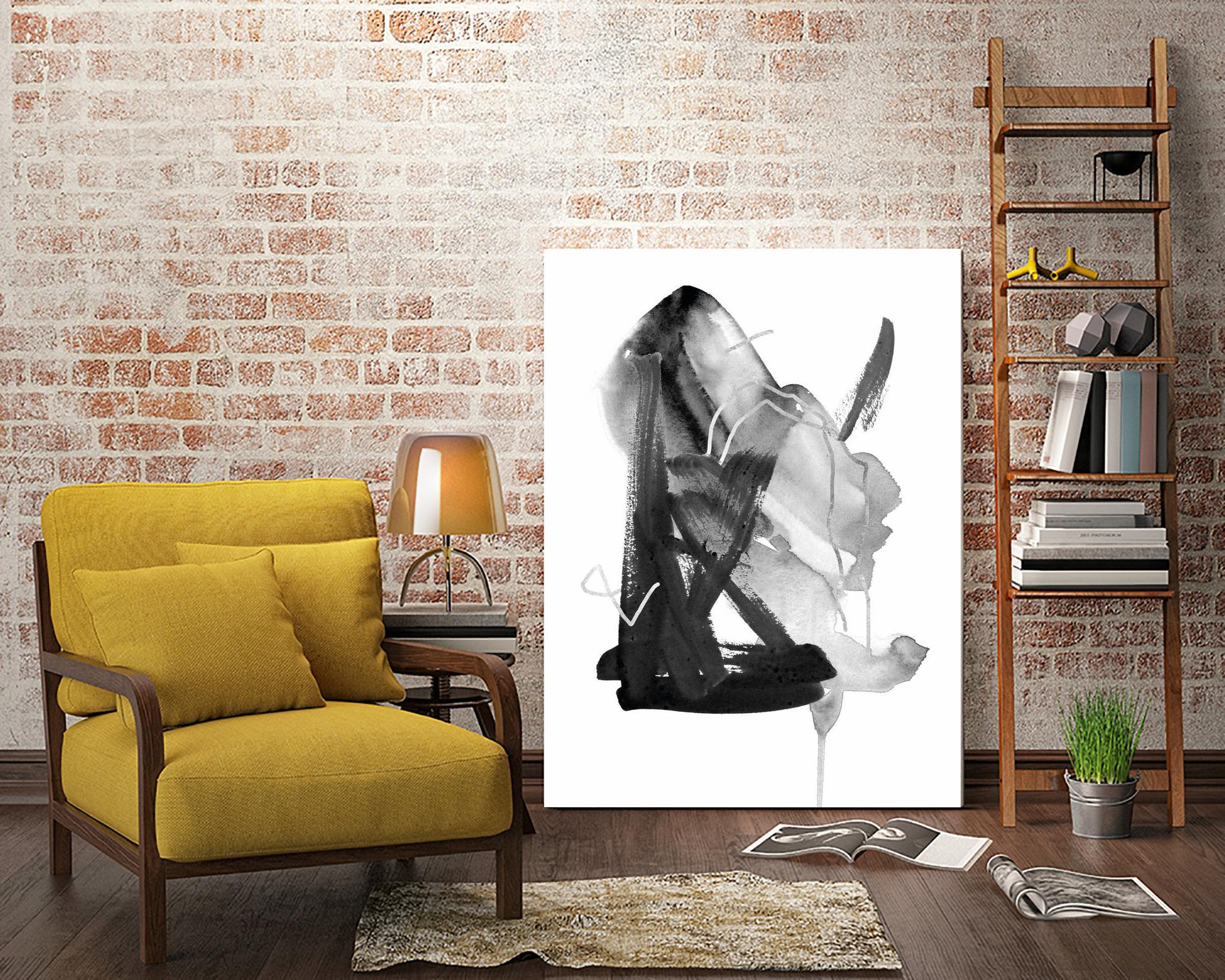 Black & Grey Collide II by Melissa Wang on GIANT ART - grey  abstract abstract