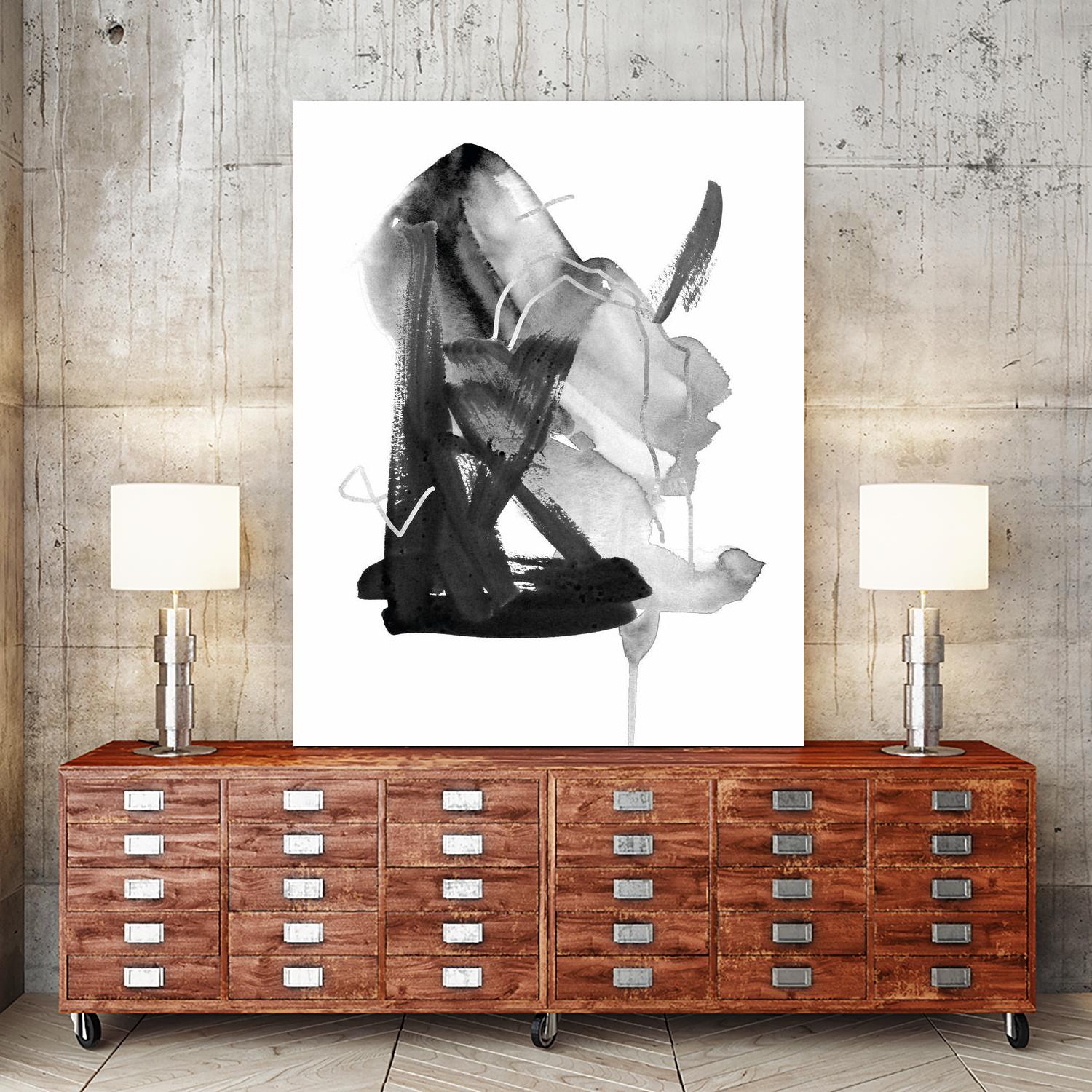 Black & Grey Collide II by Melissa Wang on GIANT ART - grey  abstract abstract