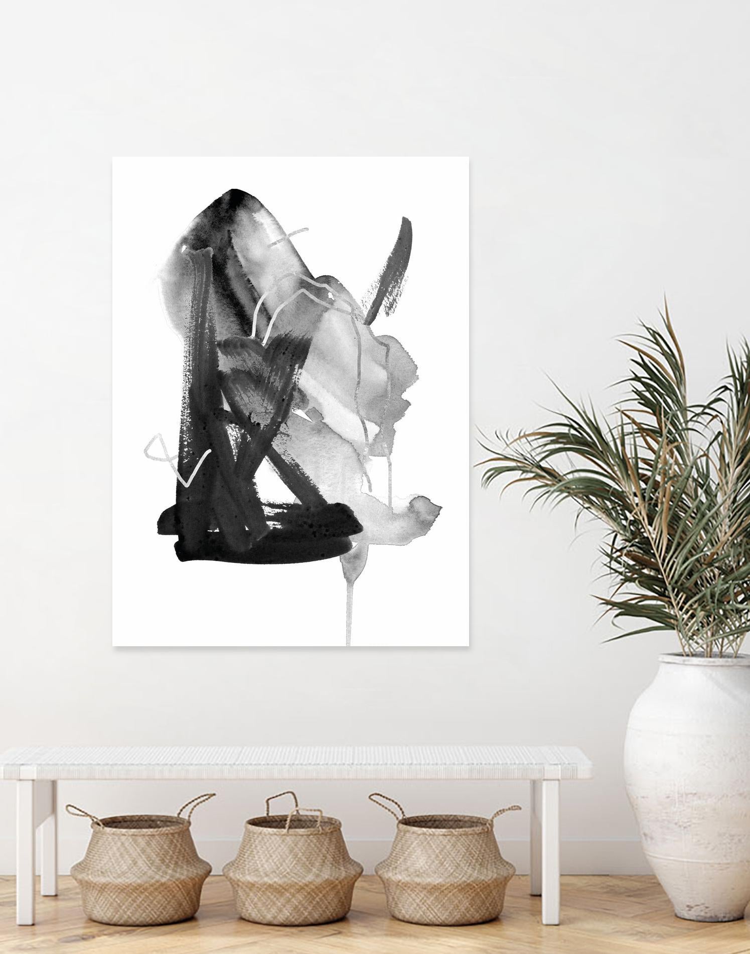 Black & Grey Collide II by Melissa Wang on GIANT ART - grey  abstract abstract